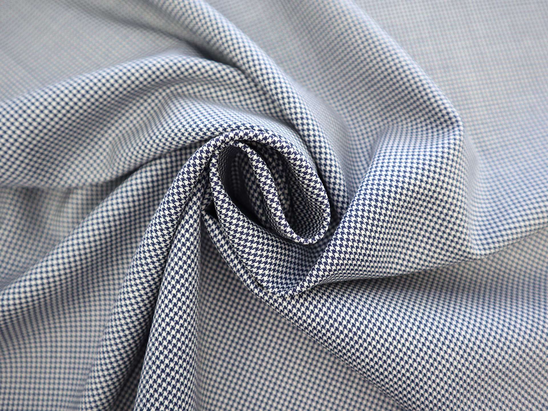 Super 120's Wool Micro Houndstooth in Blue