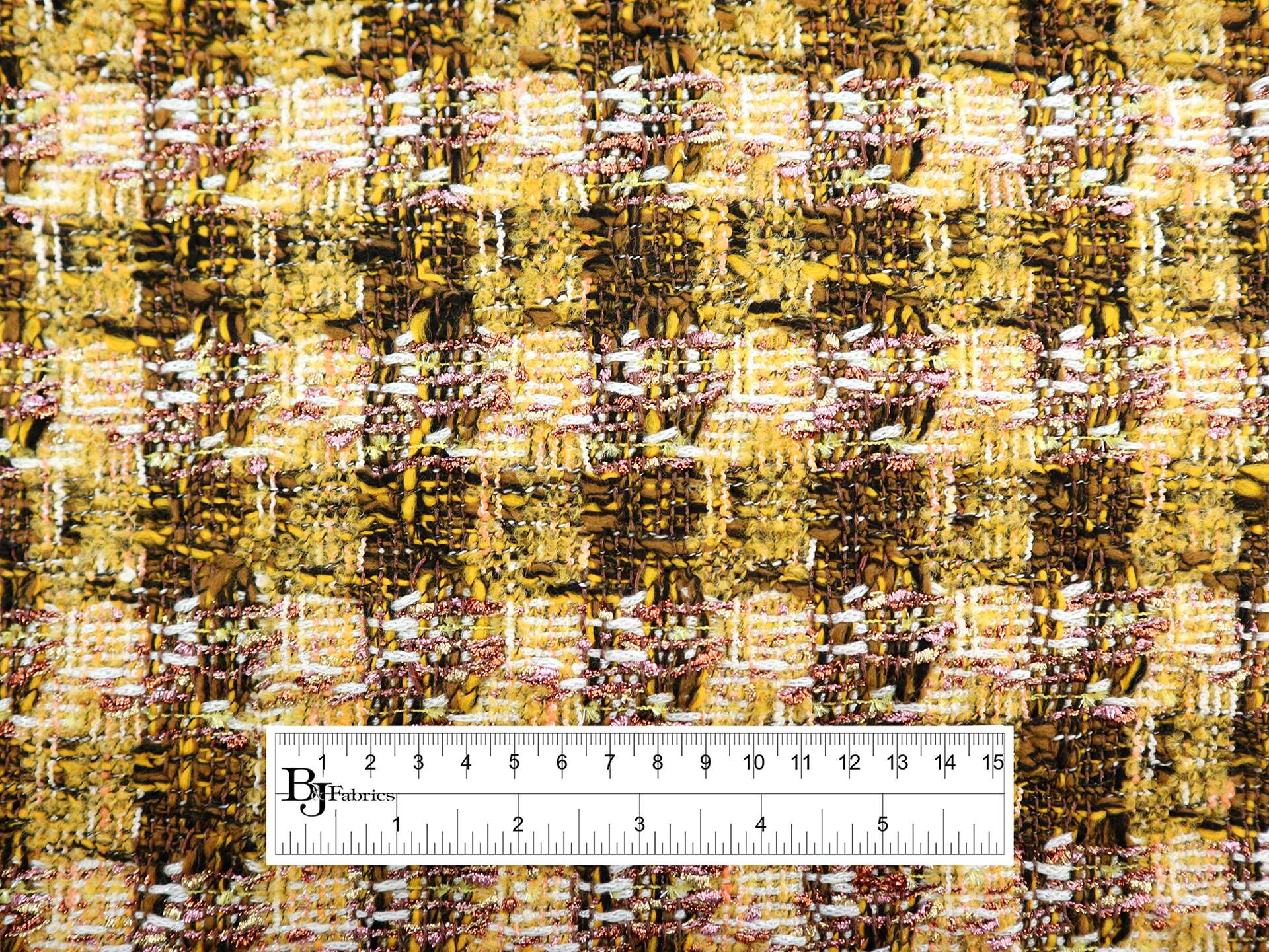 Metallic Tweed in Yellow and Brown