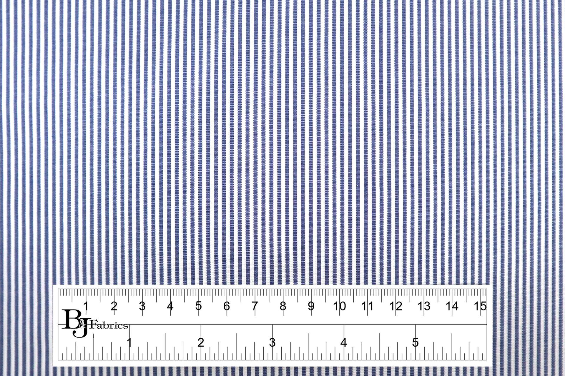 Pima Cotton Shirting Stripe in Indigo