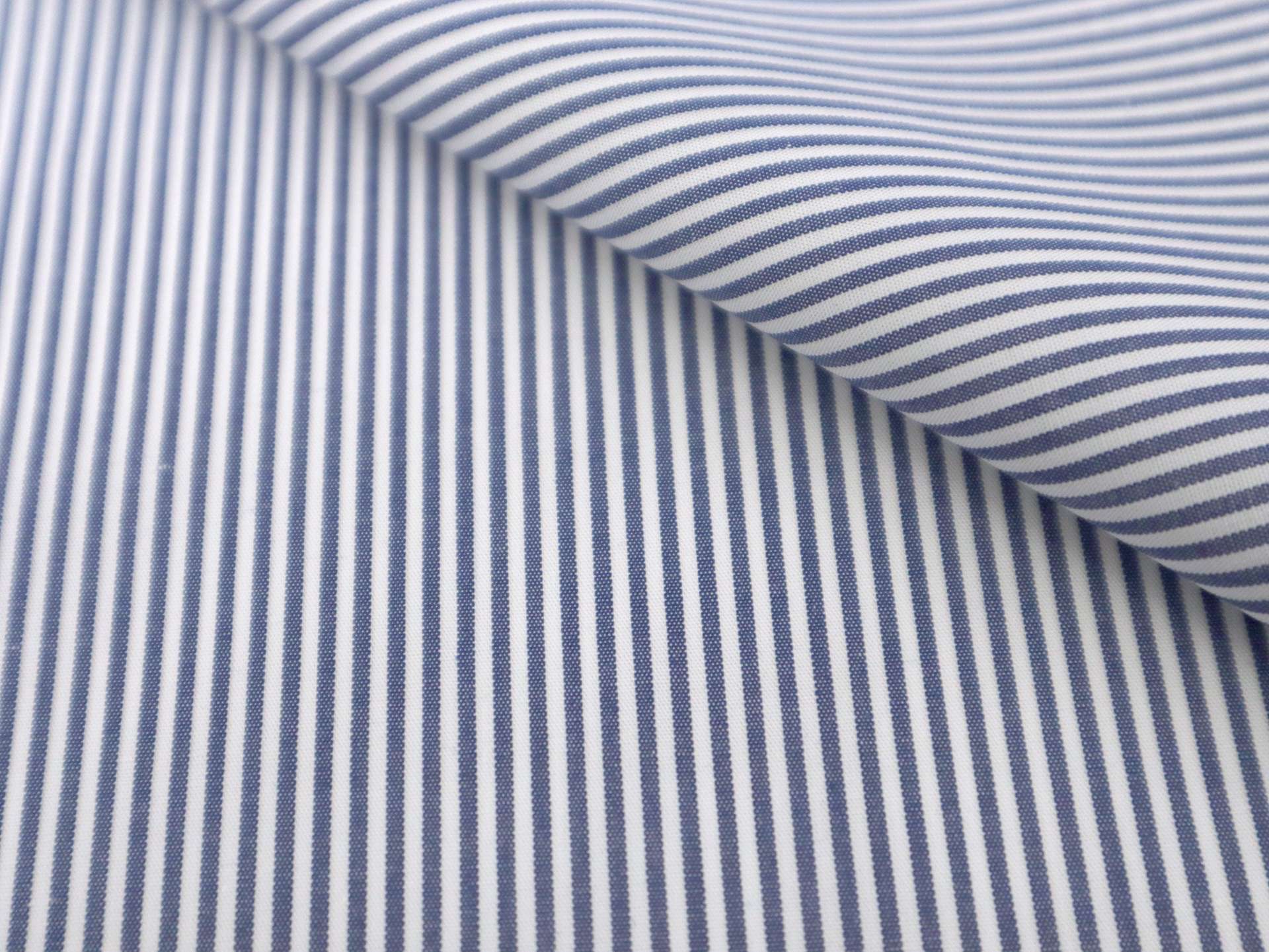 Pima Cotton Shirting Stripe in Indigo