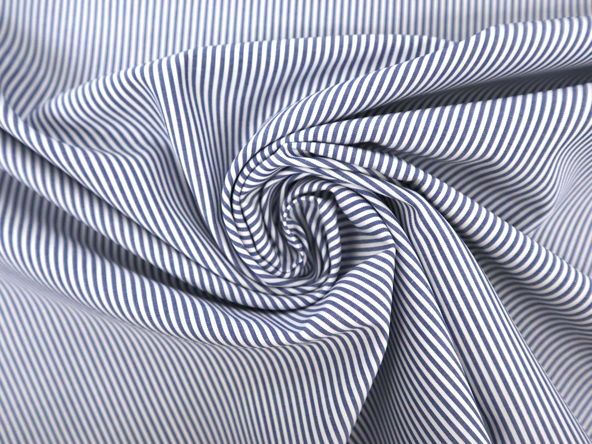 Pima Cotton Shirting Stripe in Indigo