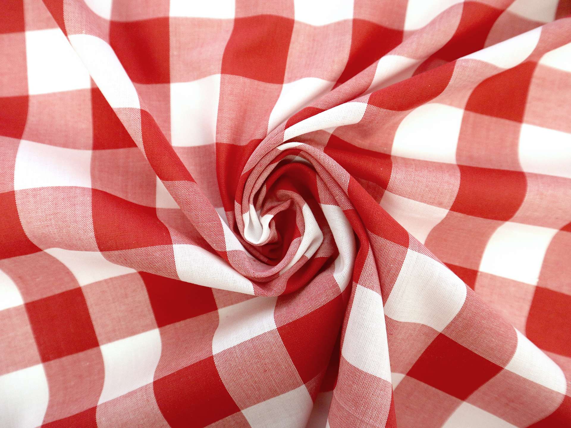 1" Cotton Polyester Gingham in Red