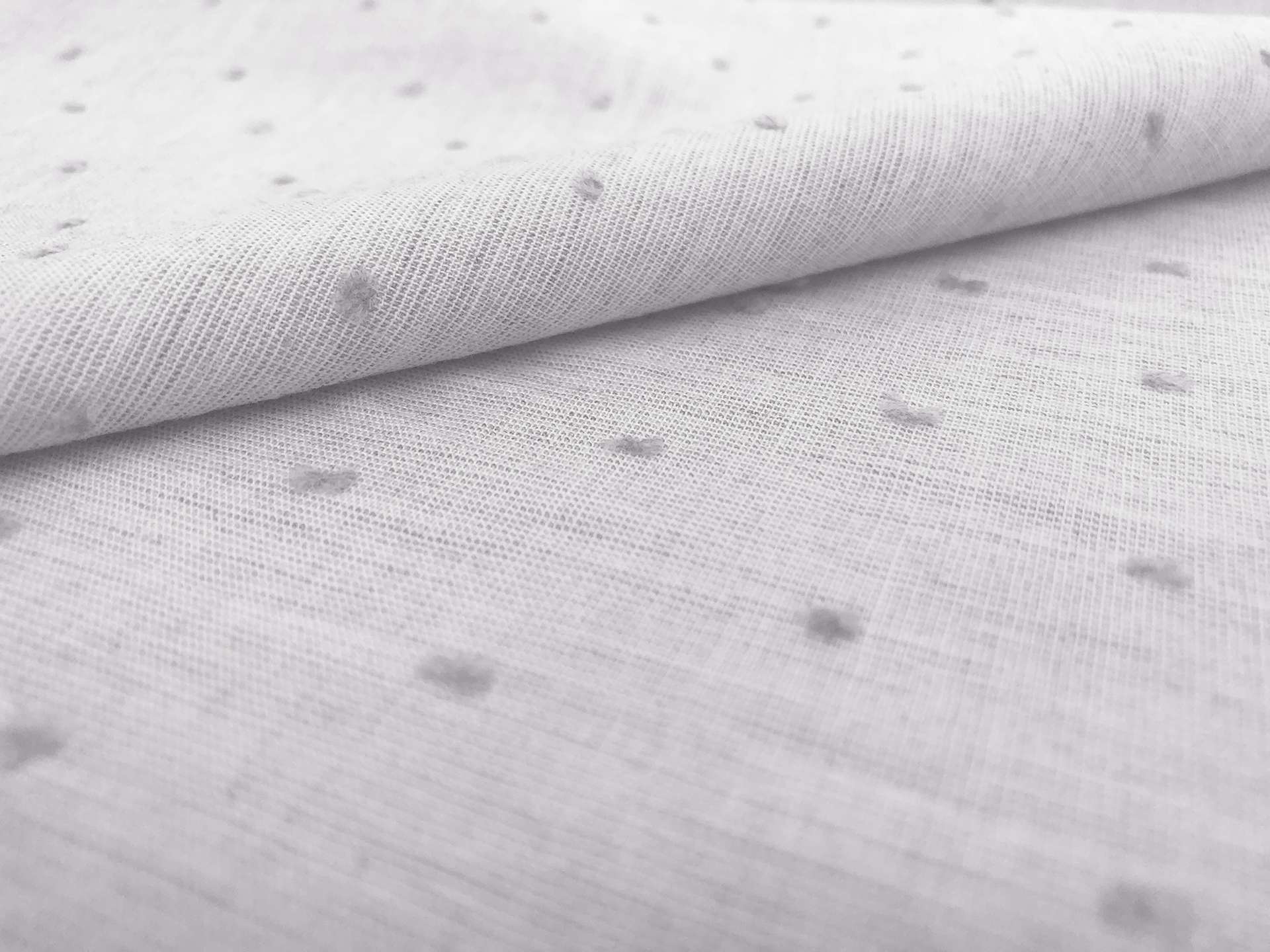 Cotton Swiss Dot in Heather Grey