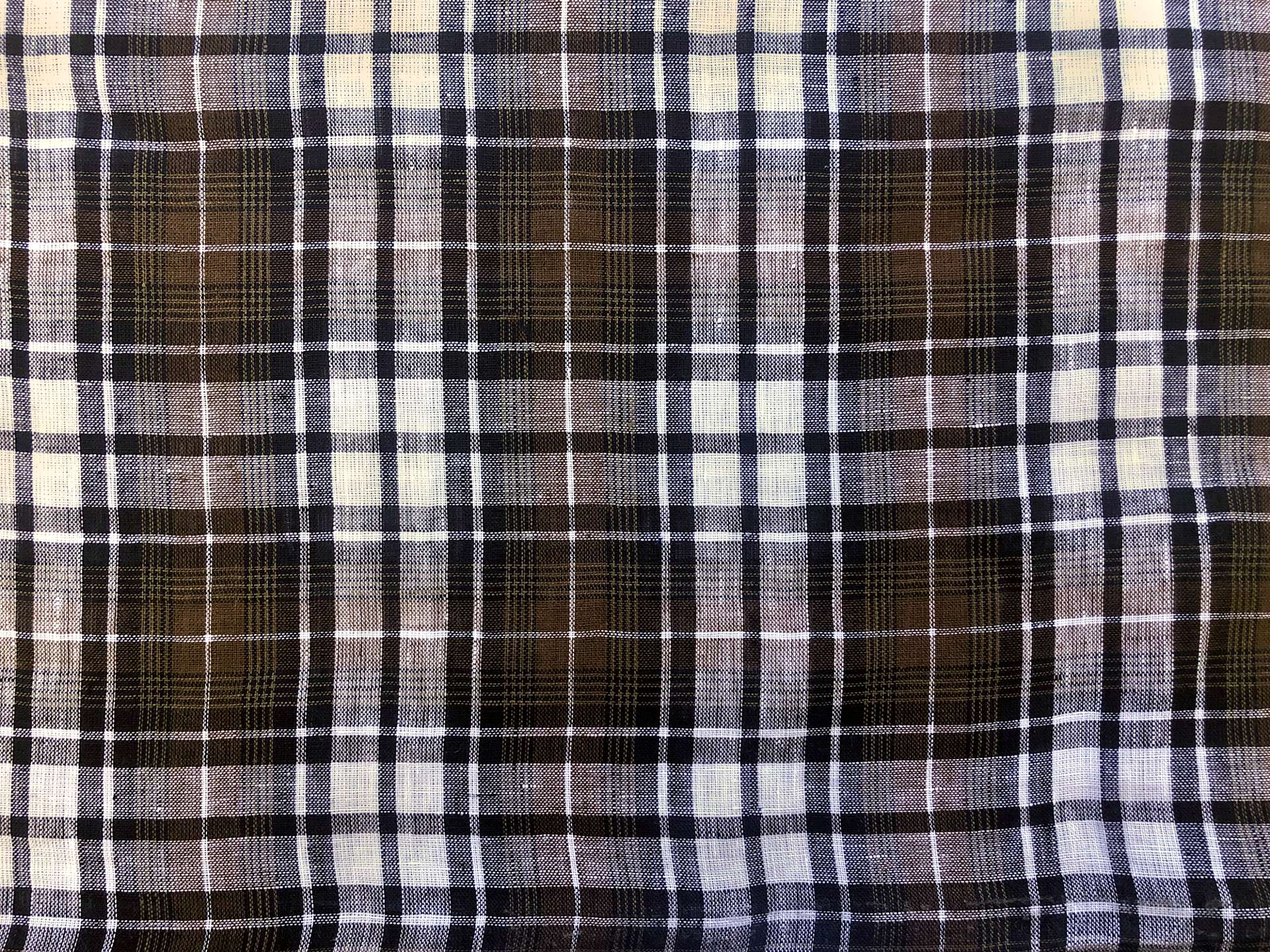 Linen Handkerchief Woven Plaid