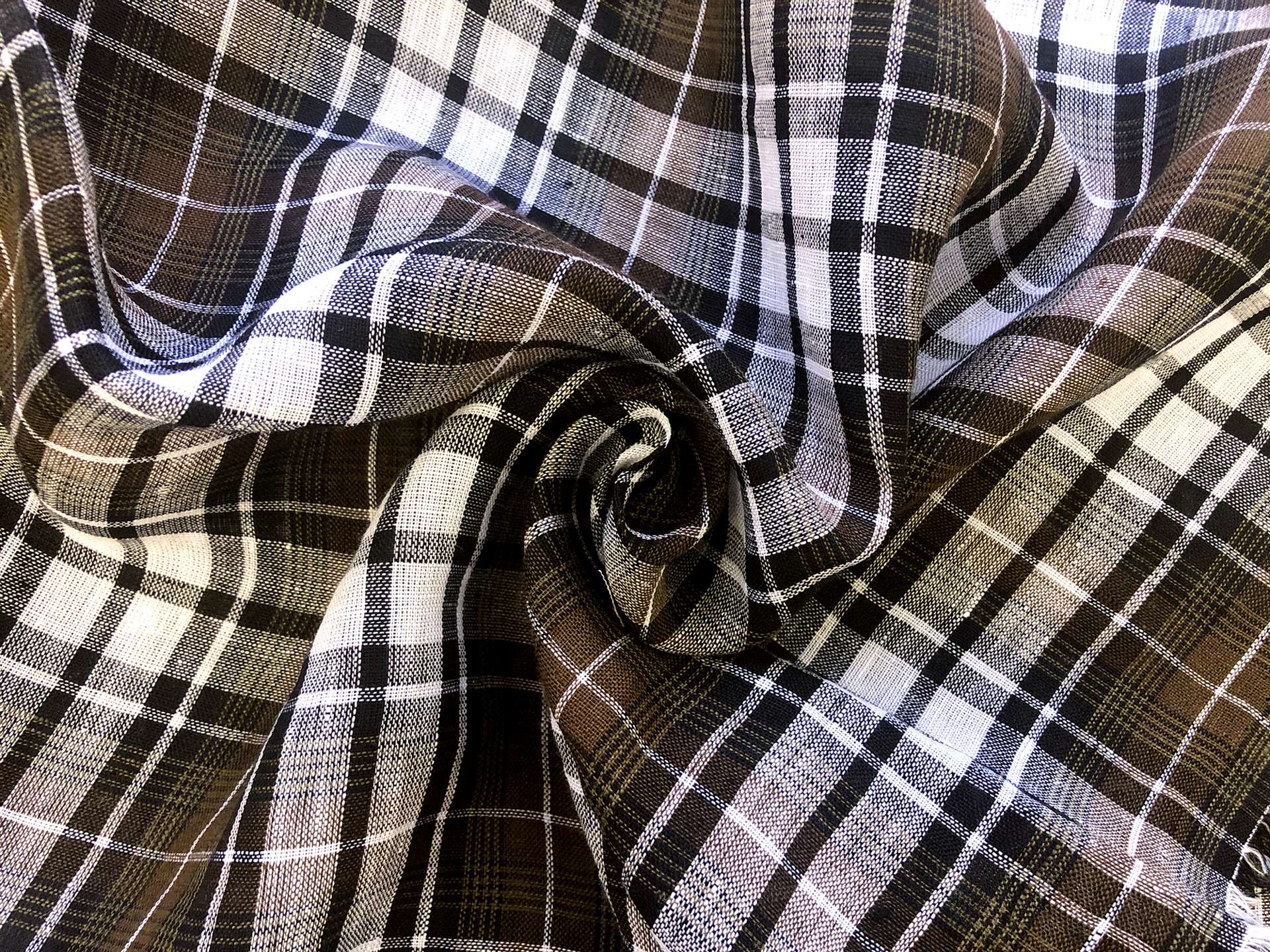 Linen Handkerchief Woven Plaid