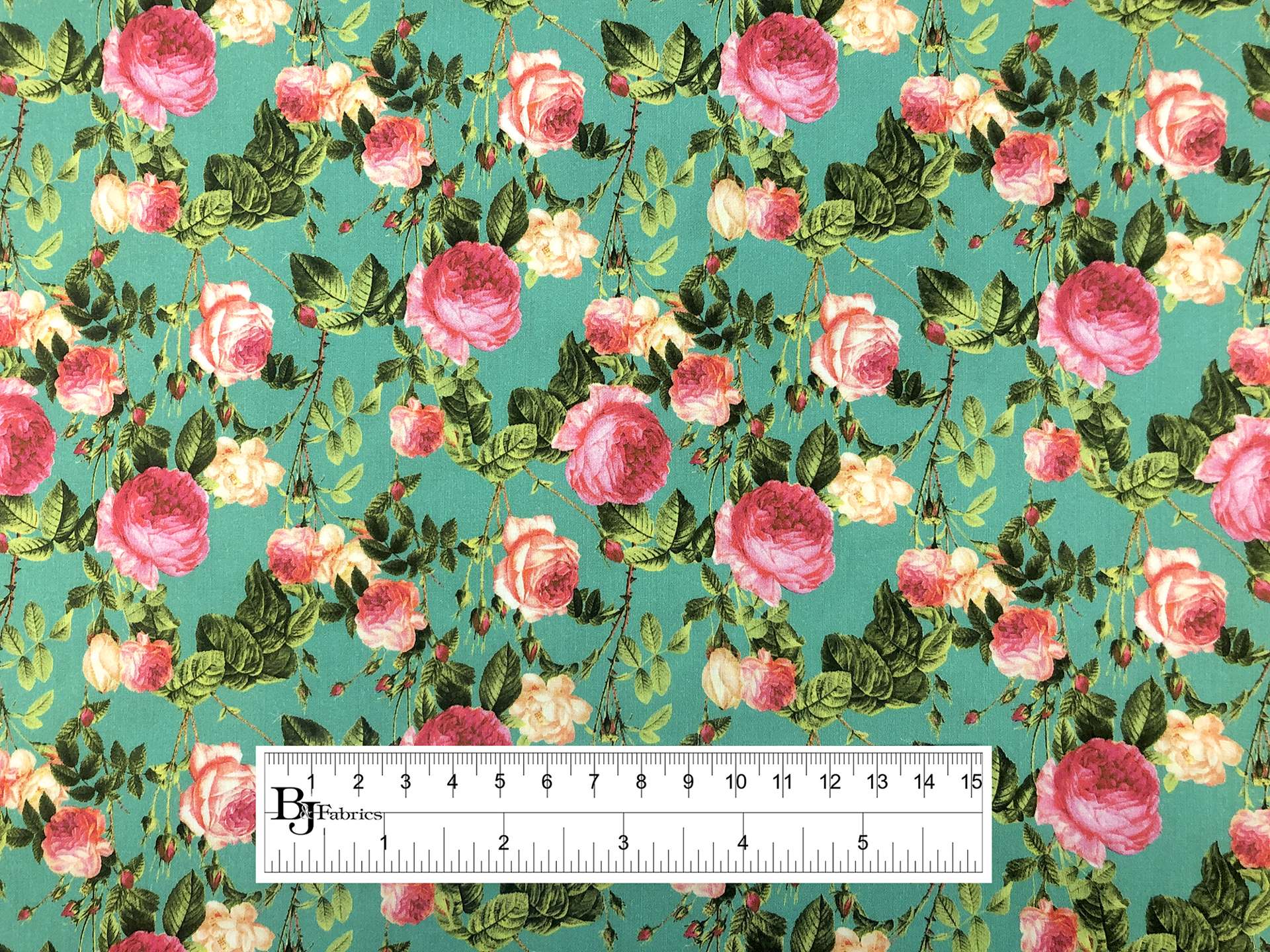 Cotton Sateen Lawn Roses Print
