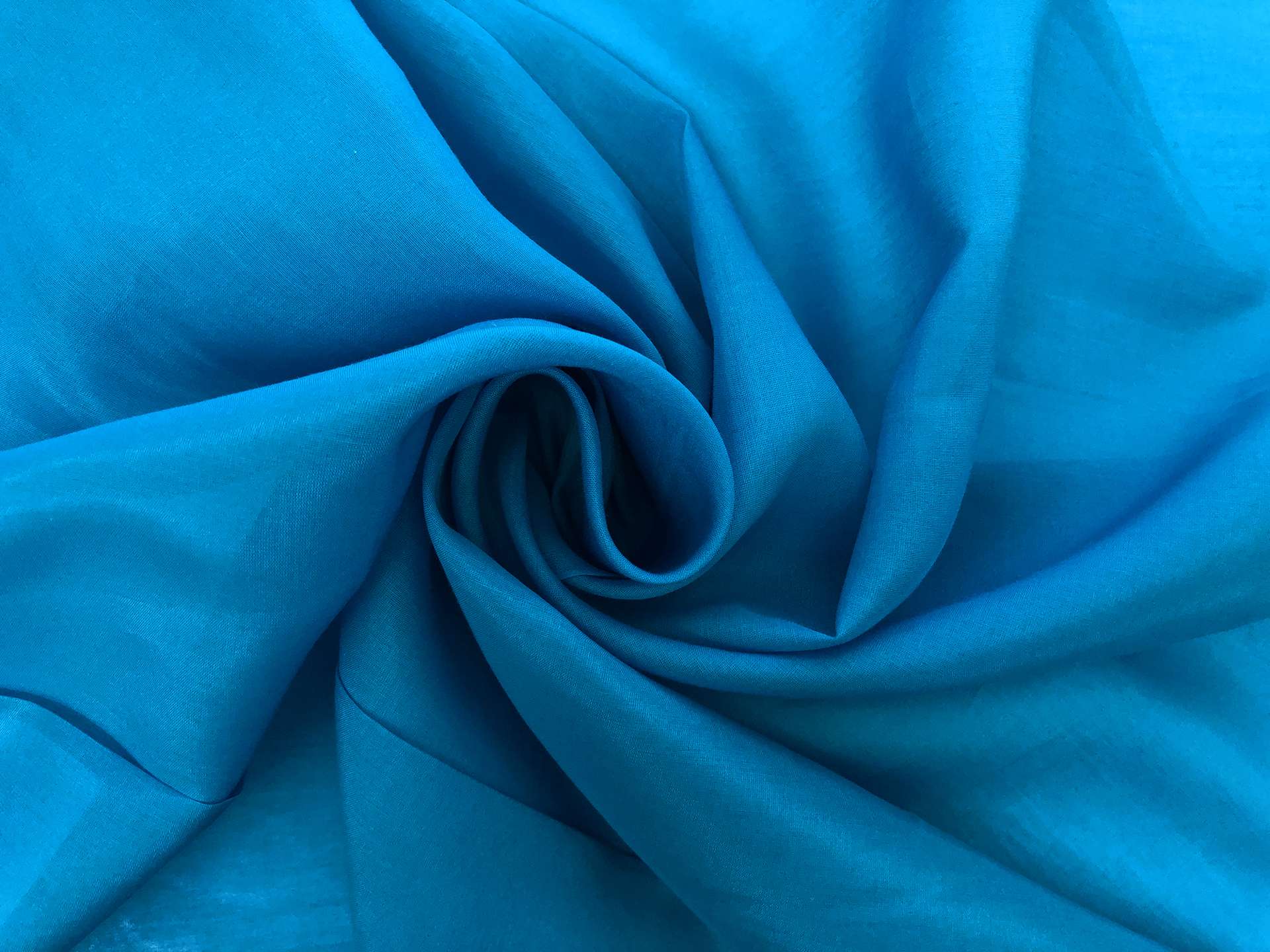 Silk Cotton Voile in Caribbean Blue
