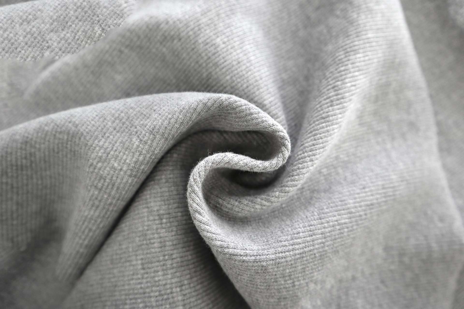 Japanese Cotton Rib Knit in Medium Heather Grey