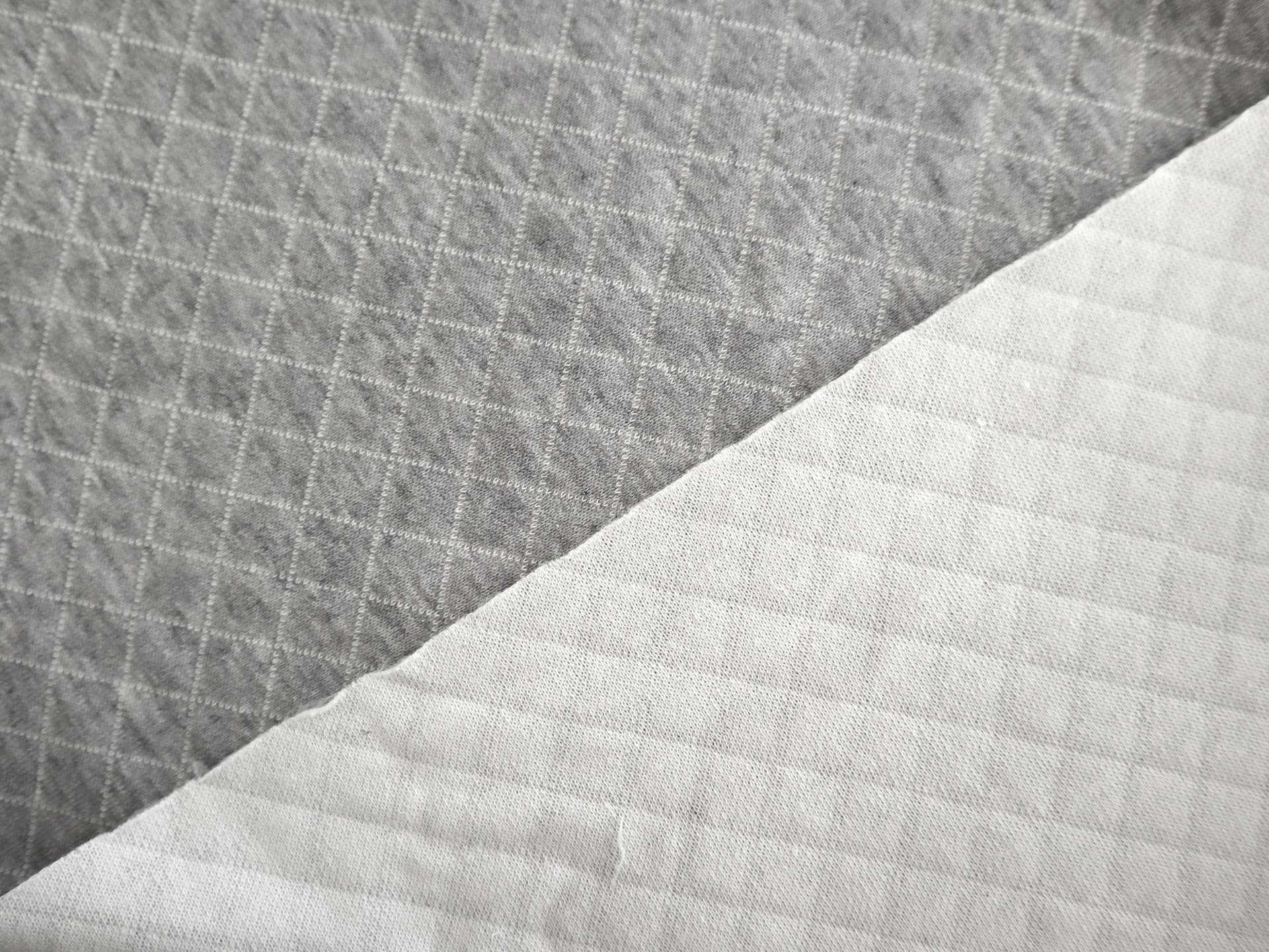 Cotton Doubleface Quilted Knit in Heather Grey