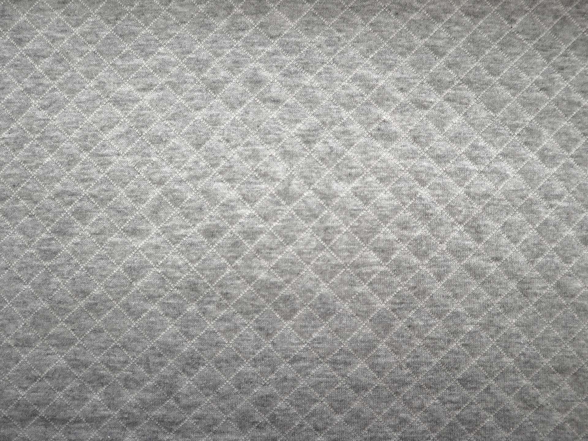 Cotton Doubleface Quilted Knit in Heather Grey