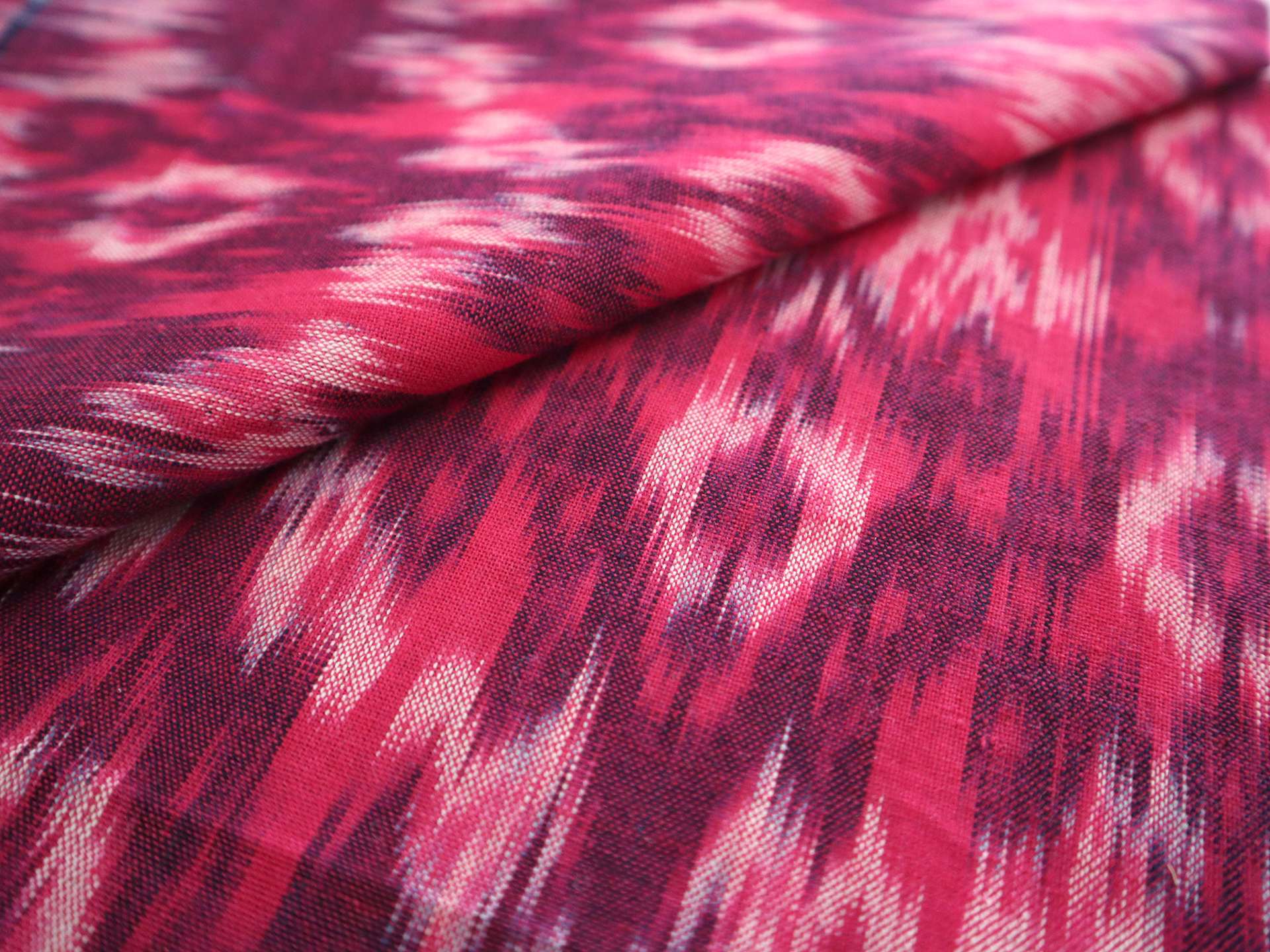 Cotton Ikat in Raspberry 