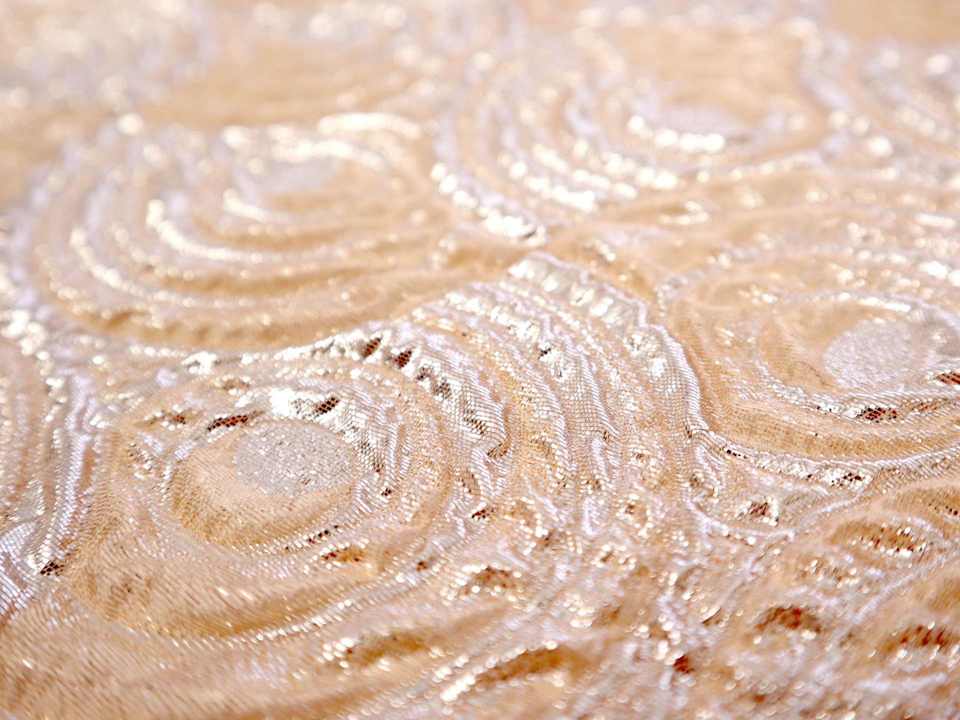 Polyester Metallic Organza Cloque with Swirls