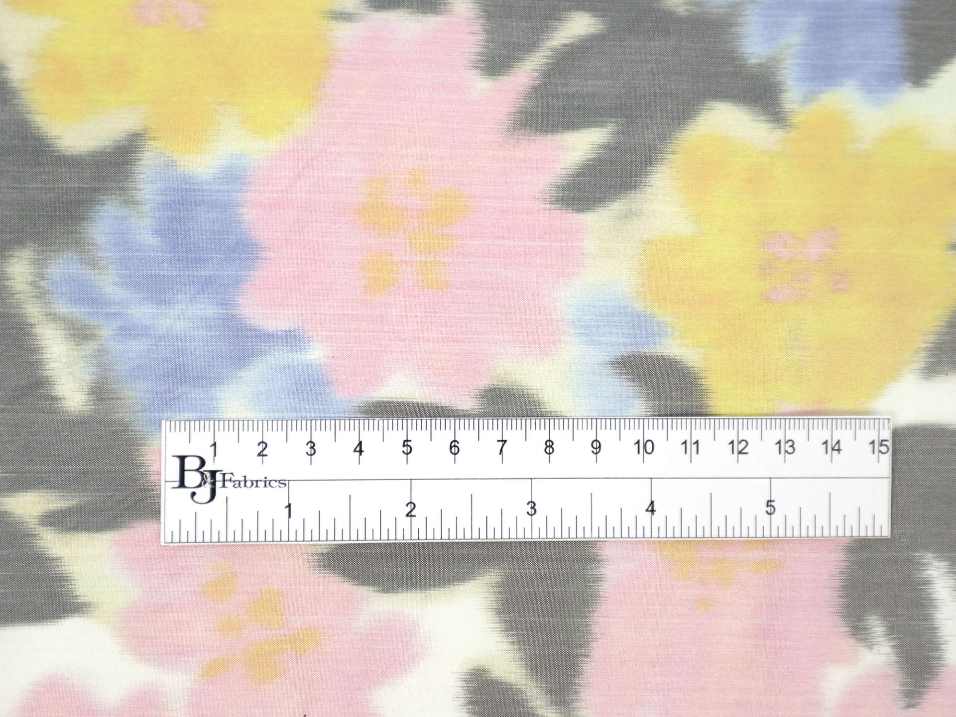 Warp Printed Silk Taffeta with Pastel Florals
