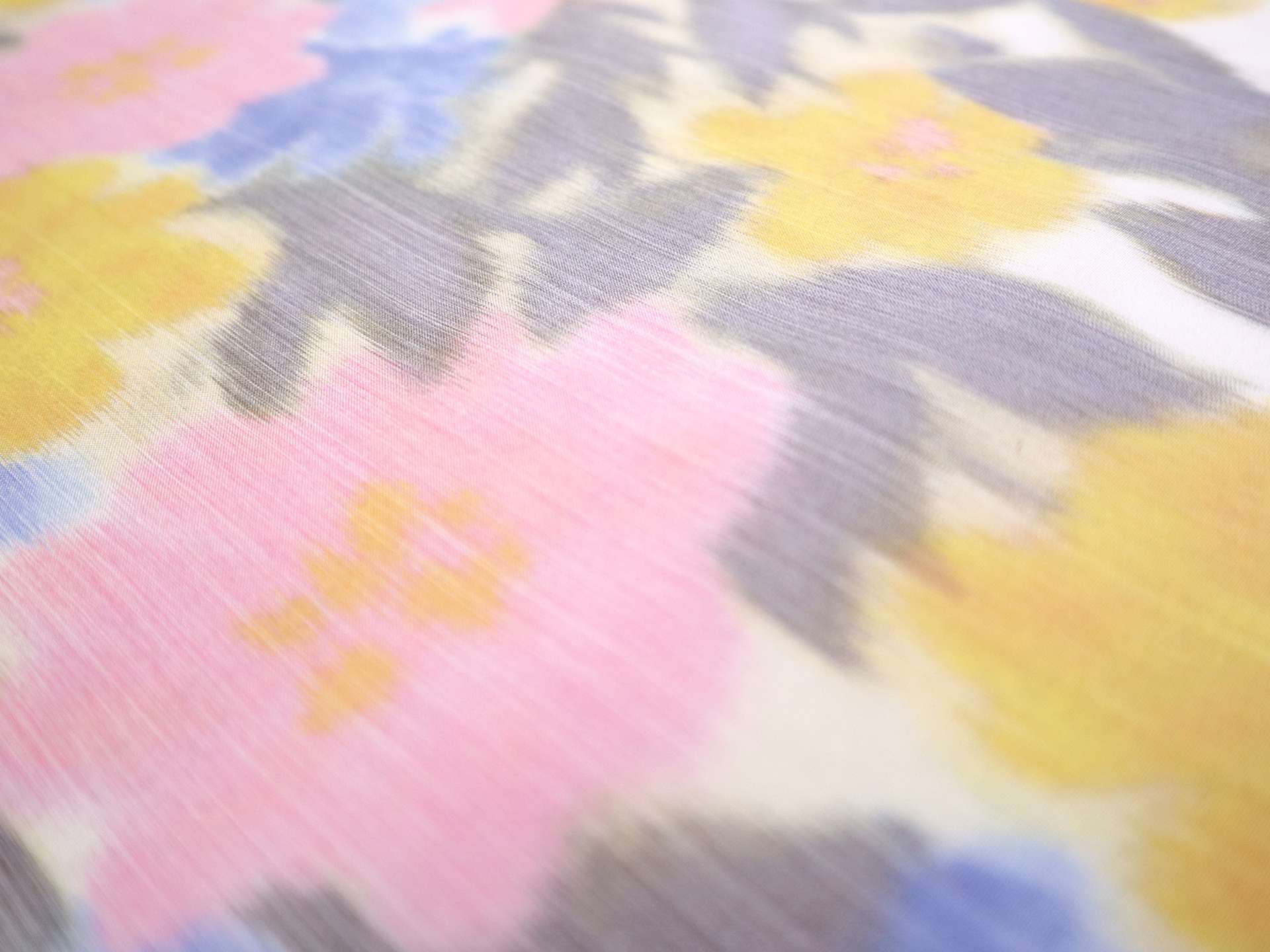 Warp Printed Silk Taffeta with Pastel Florals