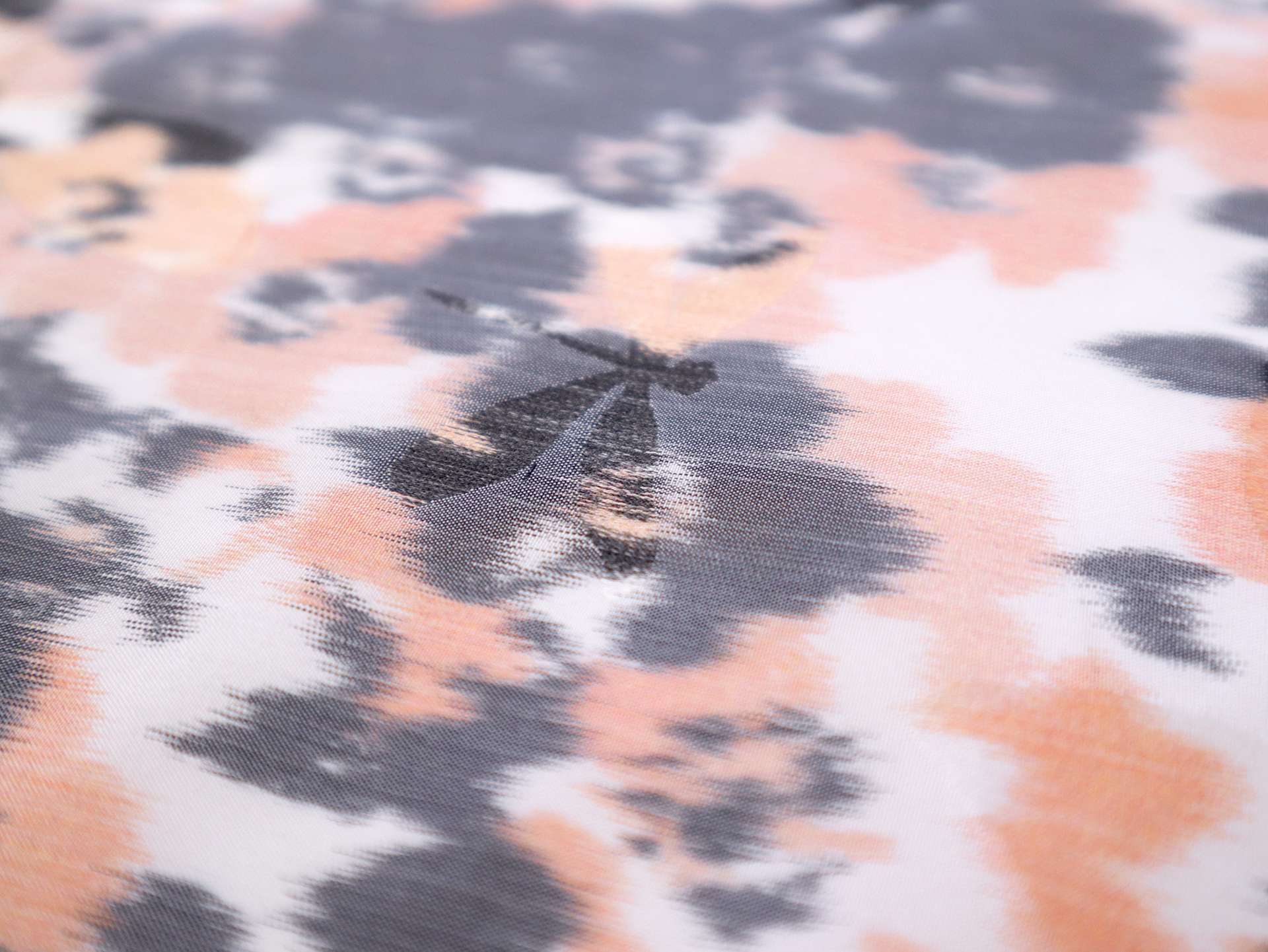 Warp Printed Silk Taffeta with Dragonfly Jacquard