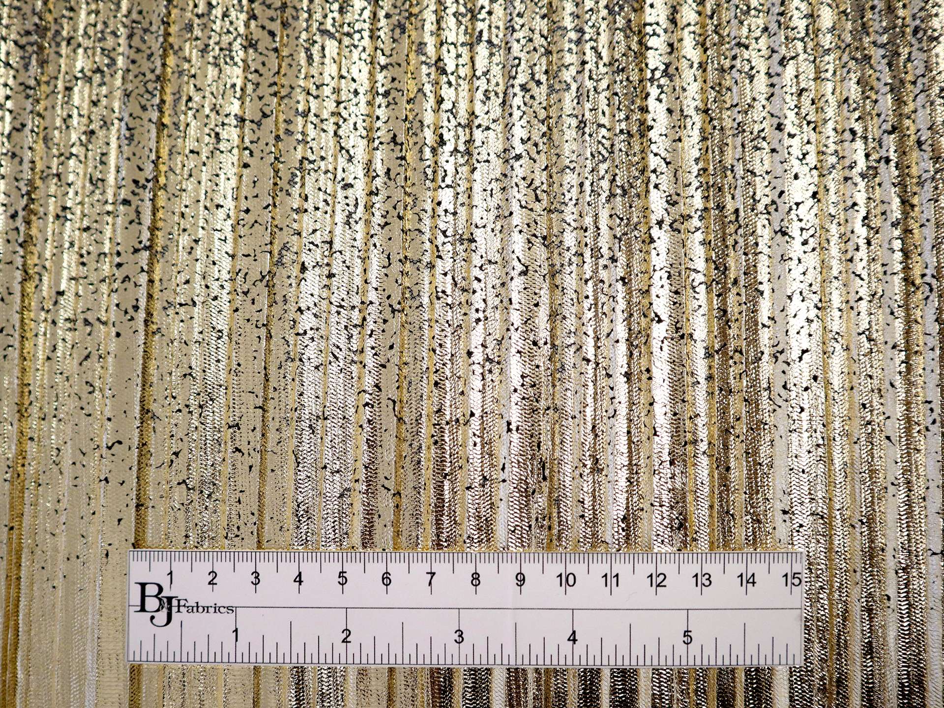 Pleated Tulle with Gold Foil in Black