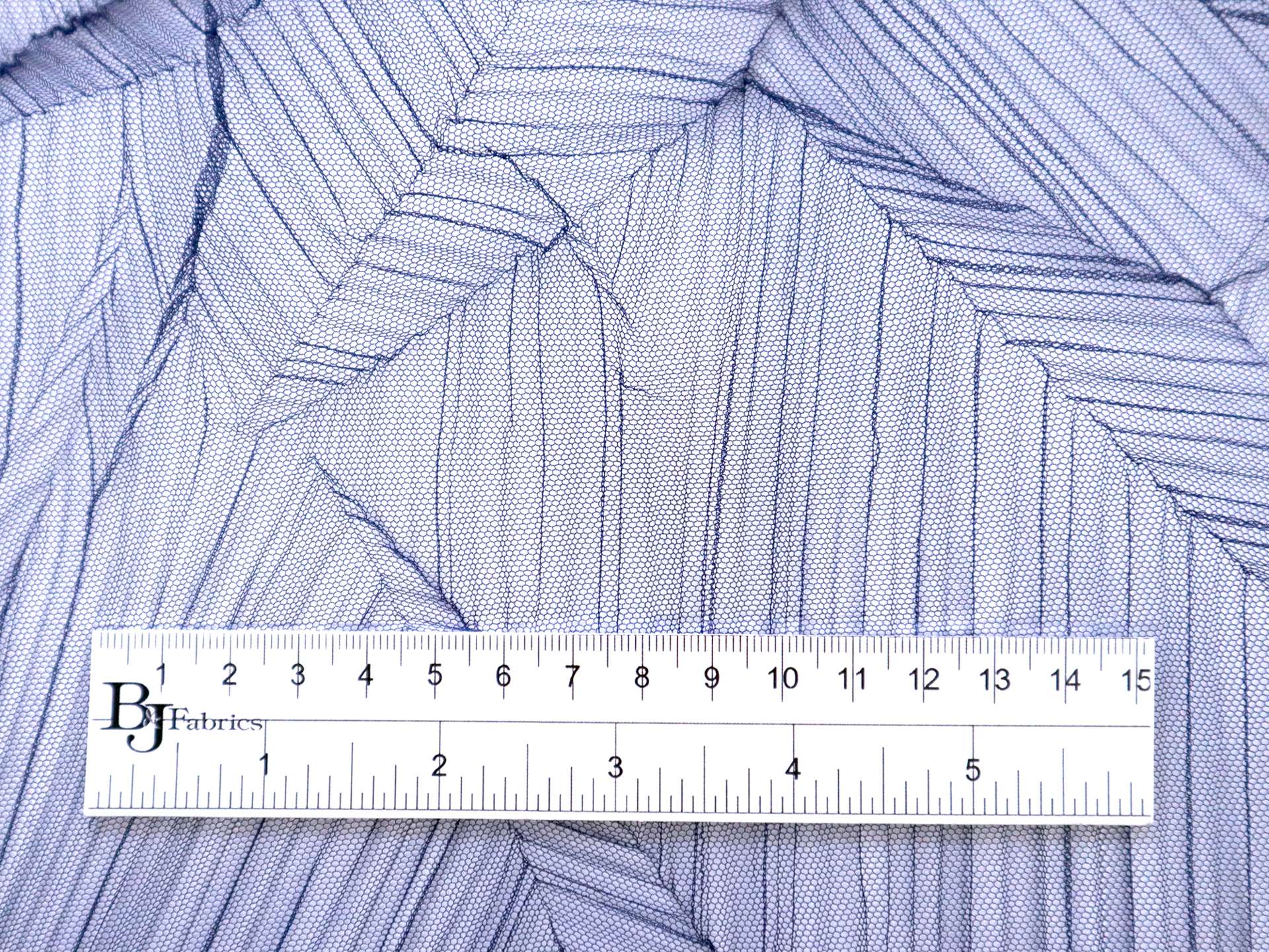 Crushed Polyester Tulle in Navy