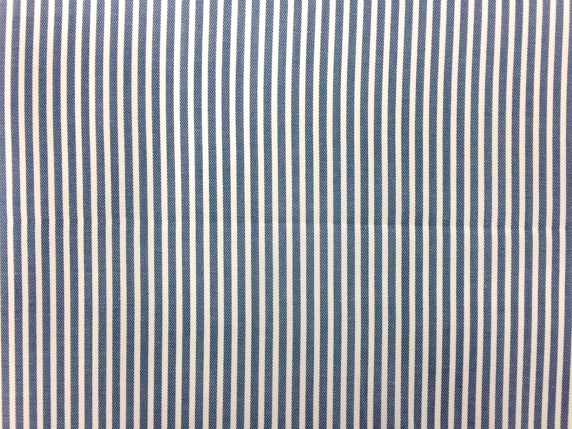 Imported Cotton Bengal Stripe in Dark Denim Blue