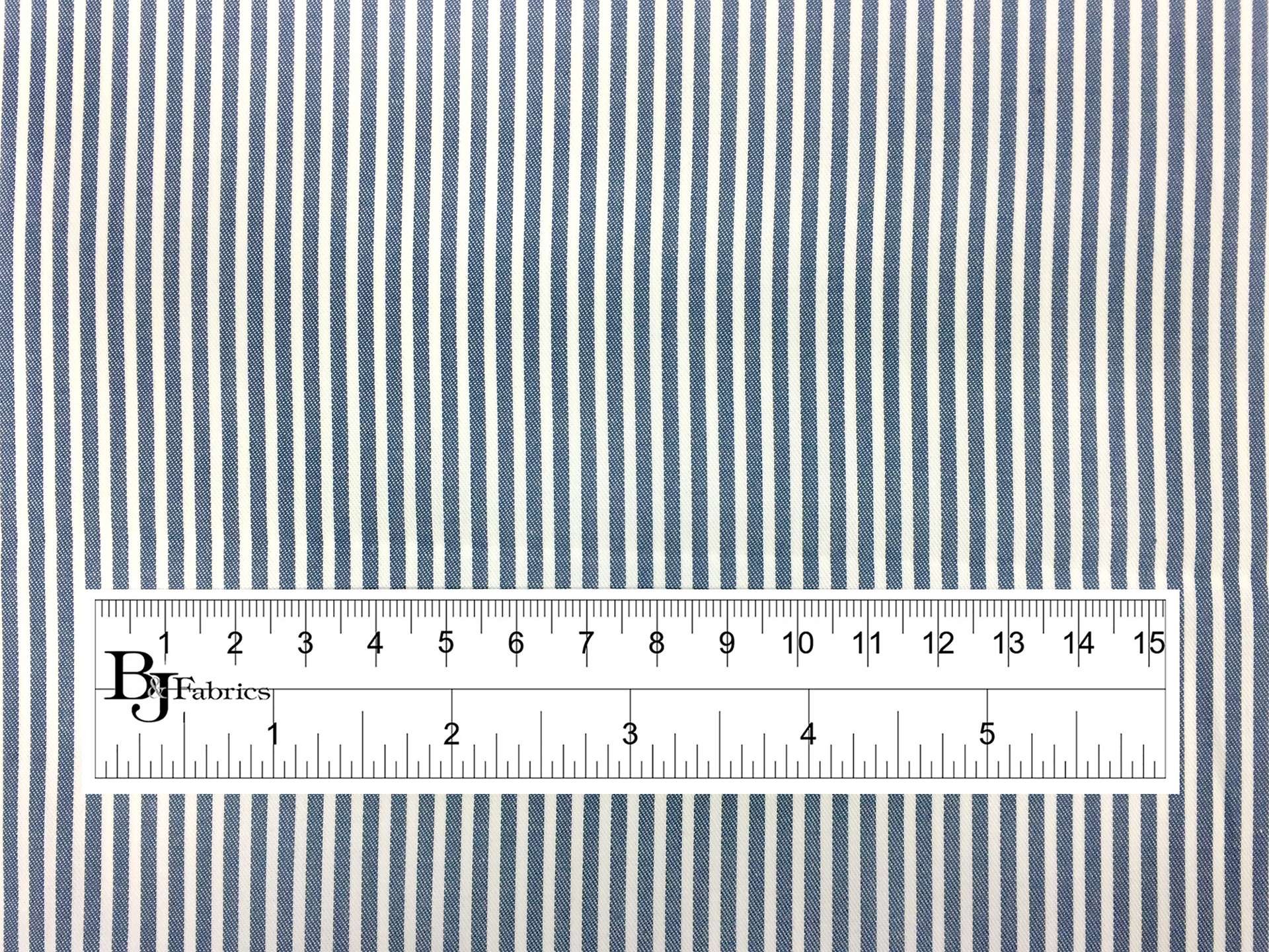 Imported Cotton Bengal Stripe in Dark Denim Blue
