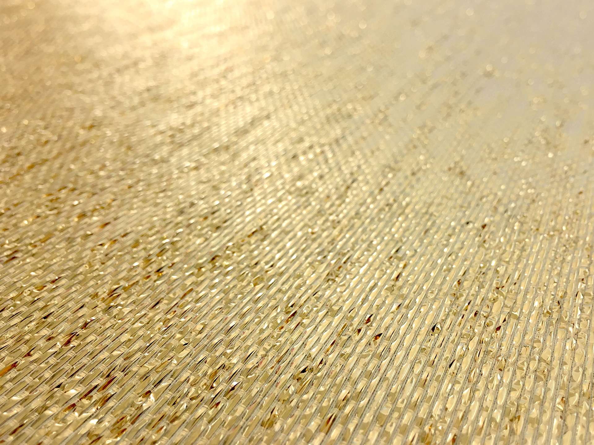 Cotton and Silk Blend Metallic Raffia in Gold