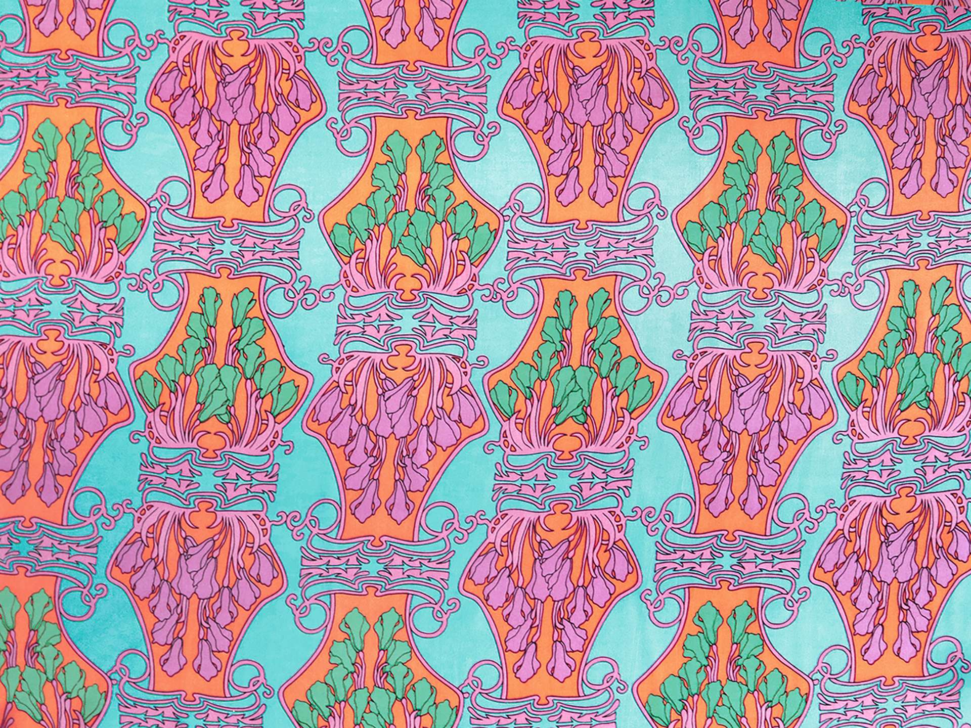 Printed Silk Charmeuse in Light Blue