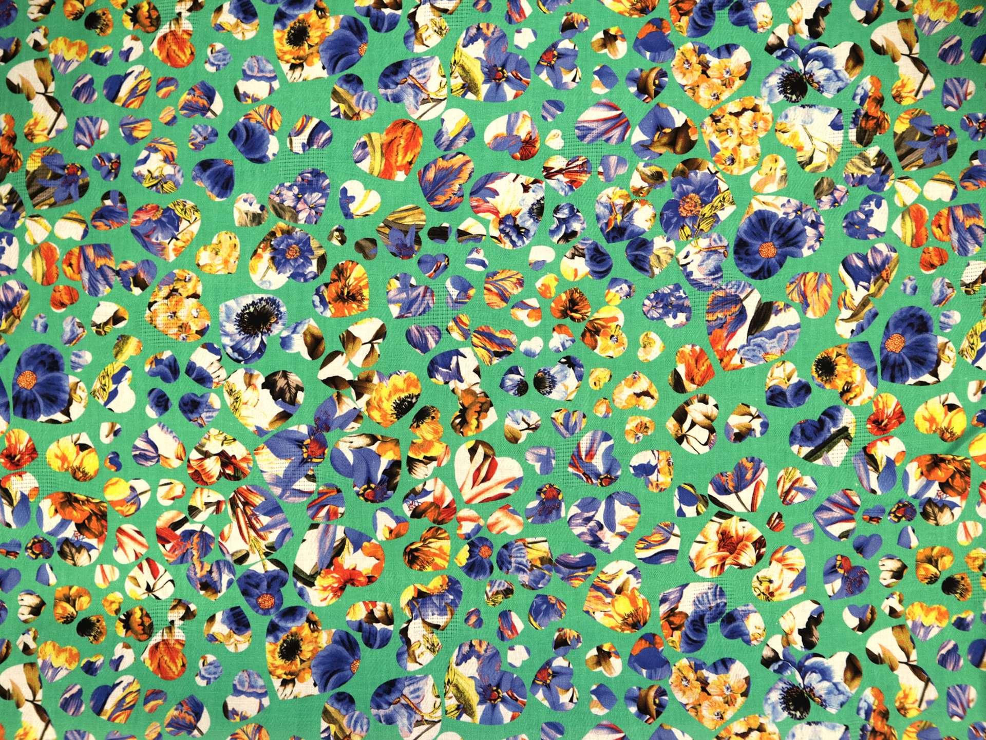 Cotton Novelty Print with Floral Hearts