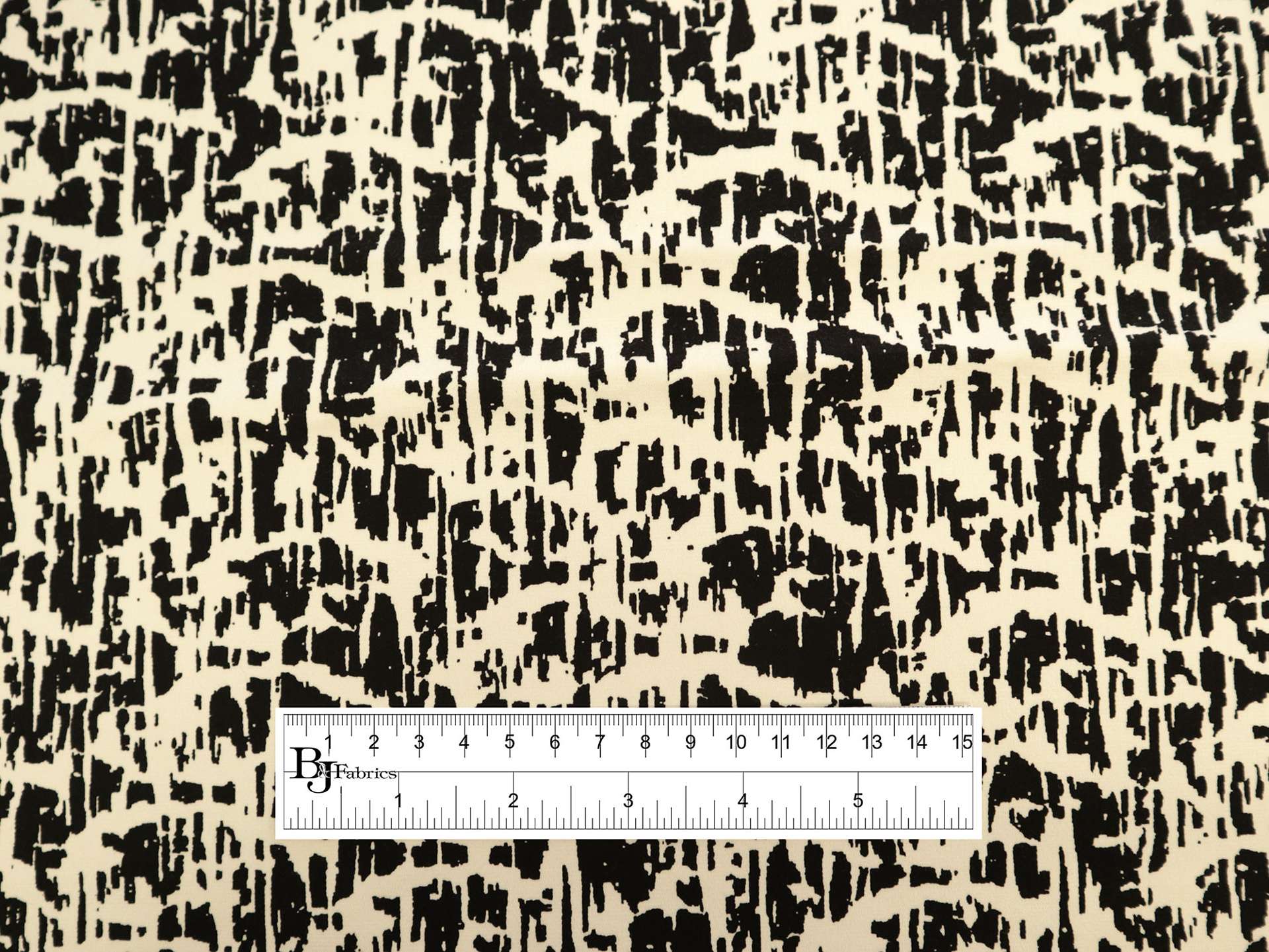 Designer Black and Ivory Cotton Heavy Sateen Print