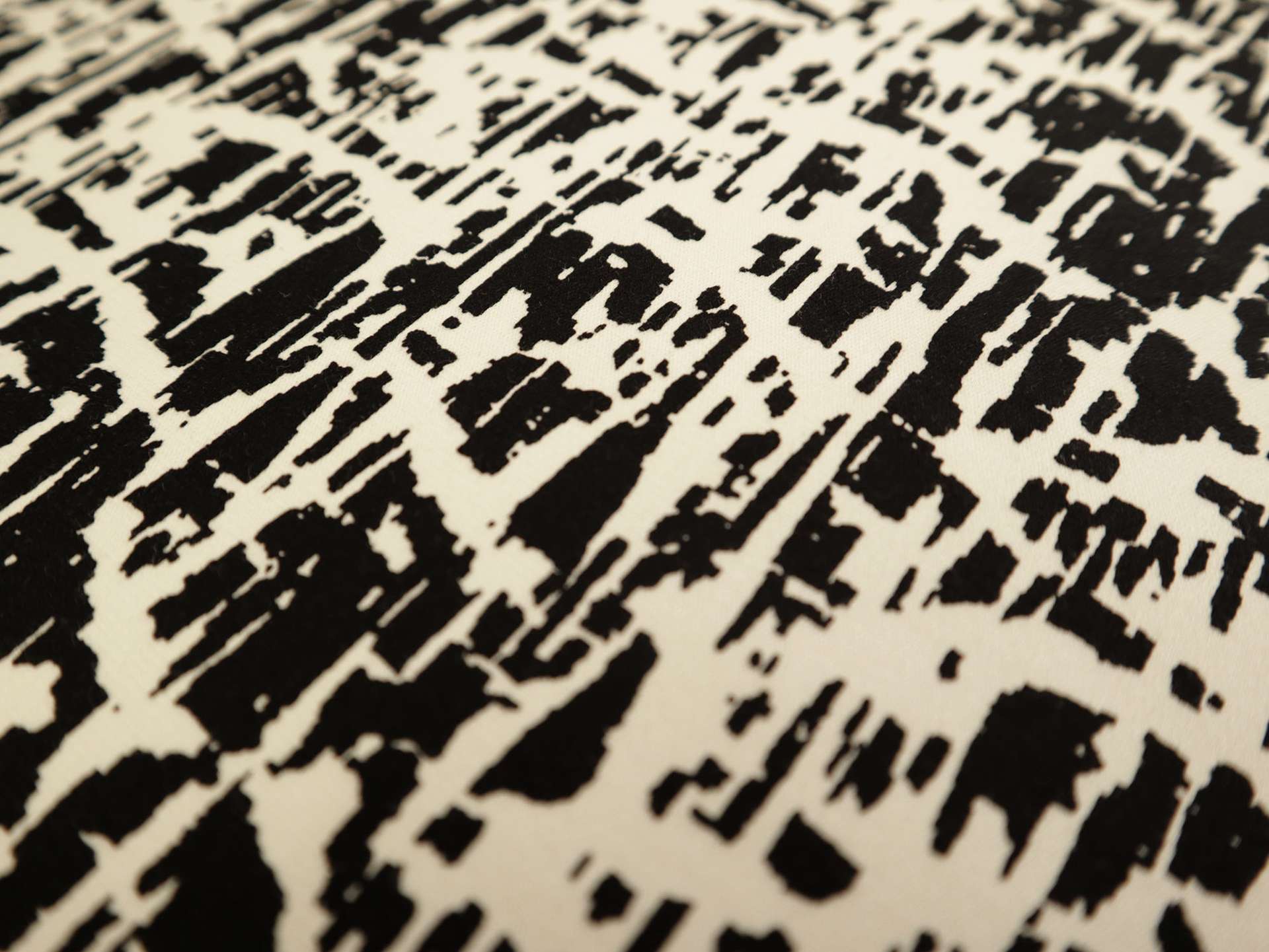 Designer Black and Ivory Cotton Heavy Sateen Print