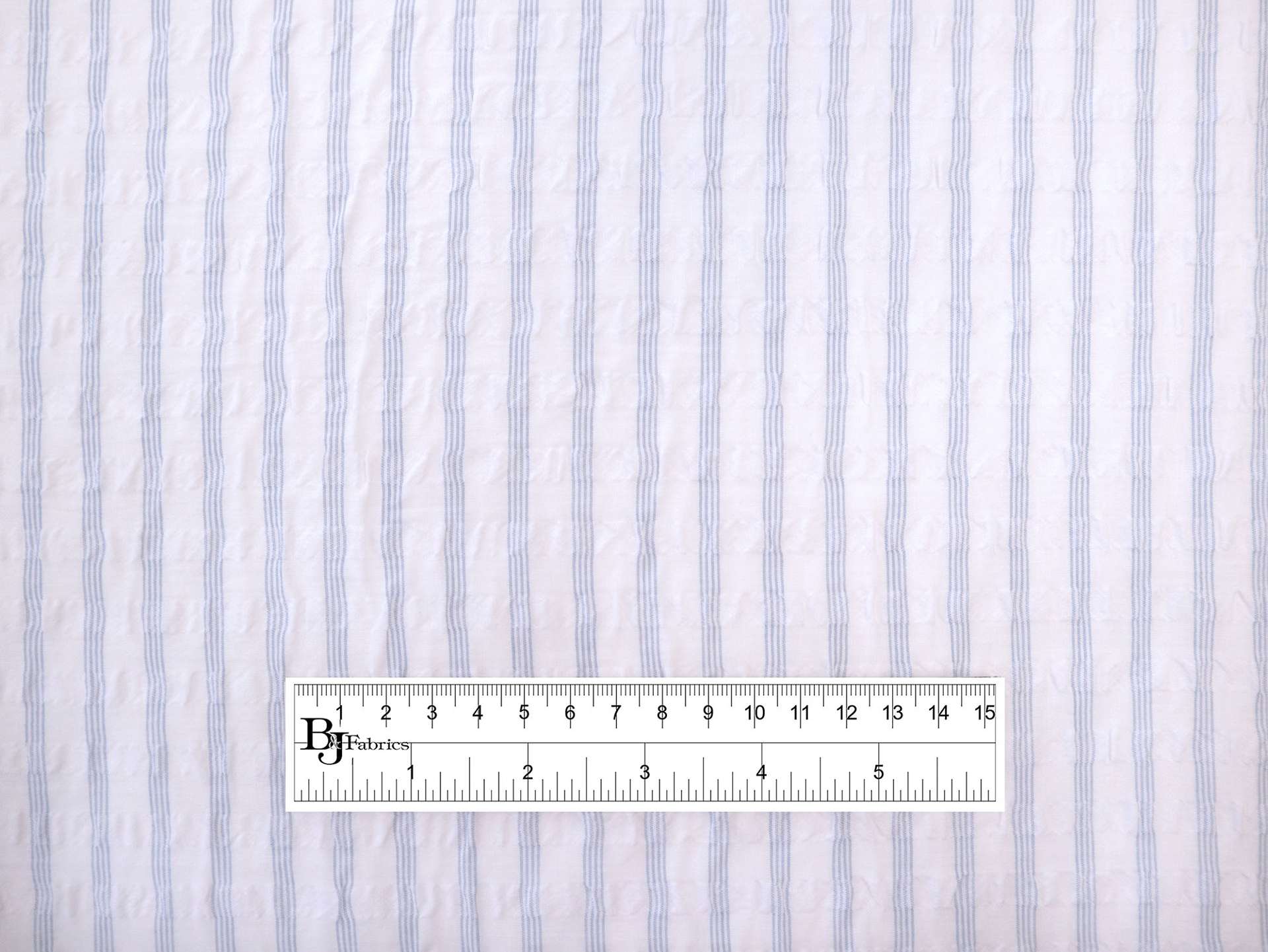 Cotton Blend Seersucker Stripe in Cornflower