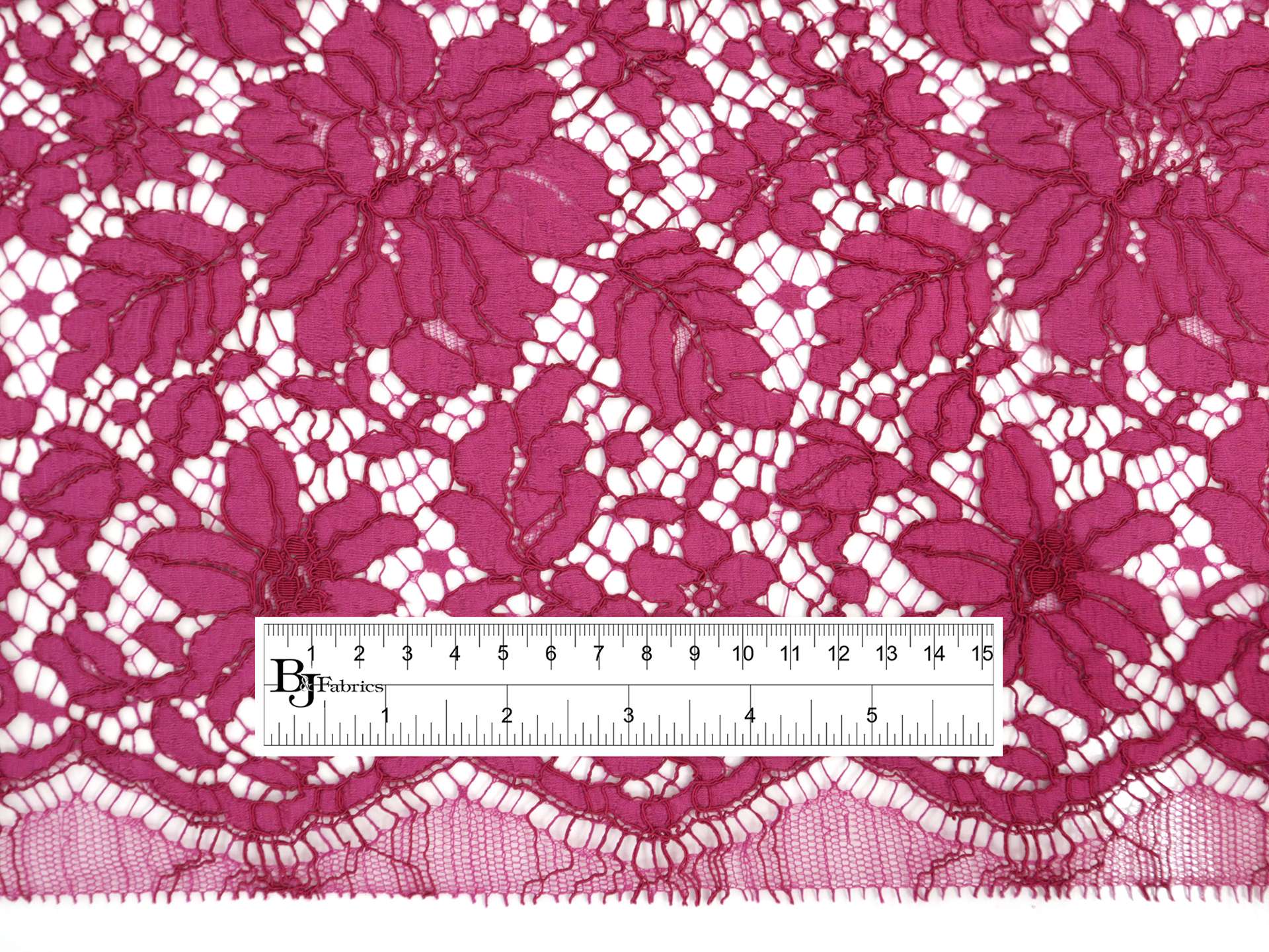 Corded Floral Chantilly Lace in Fuchsia