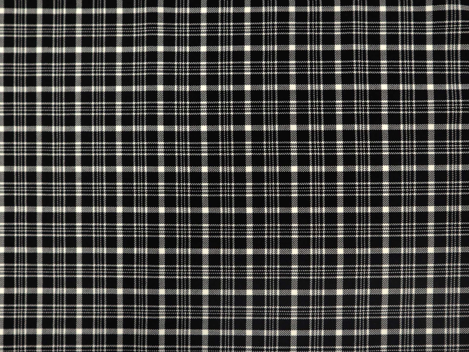 Italian Wool Blend Plaid Suiting in Black