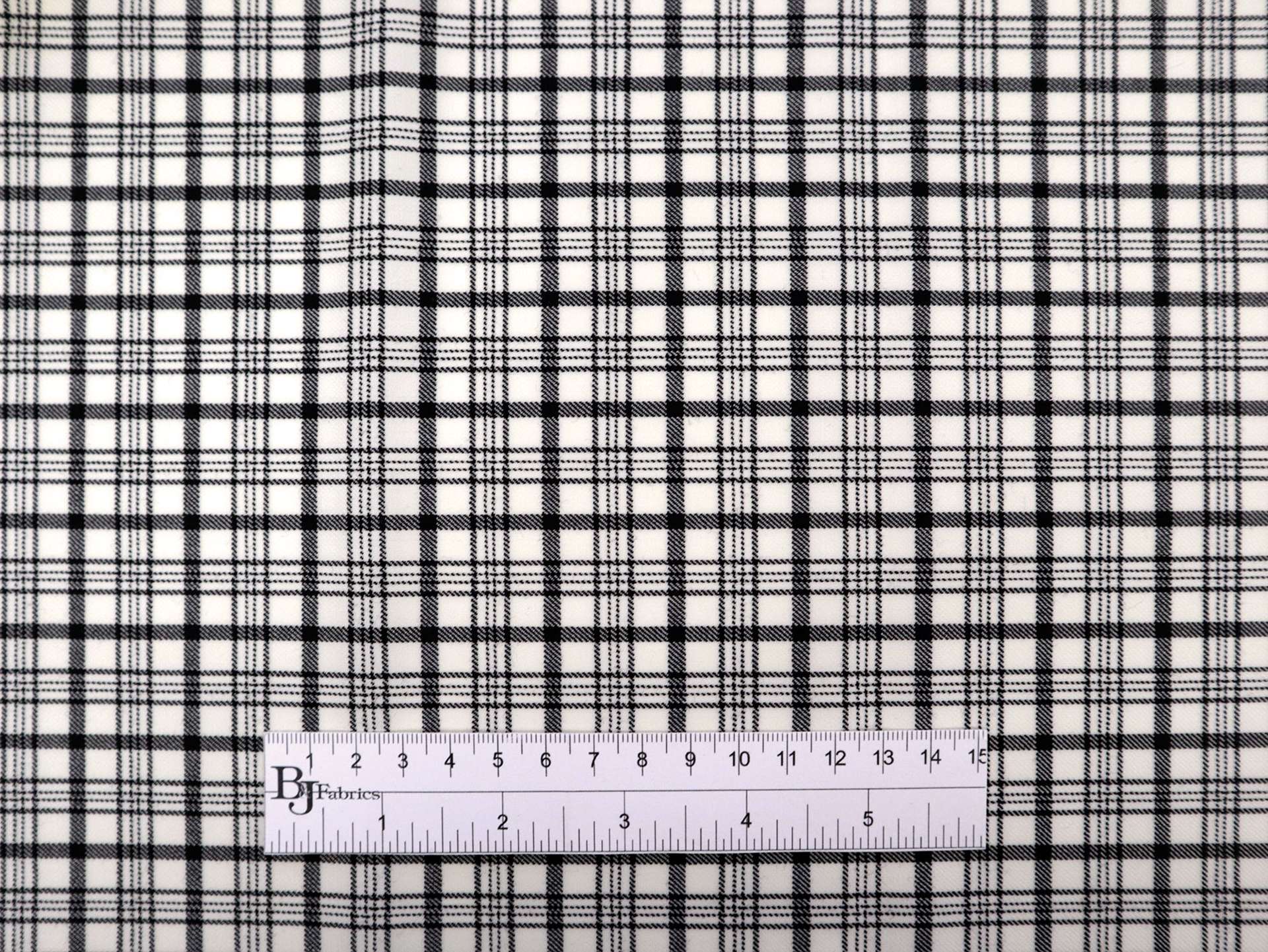 Italian Wool Lycra Plaid Suiting in White