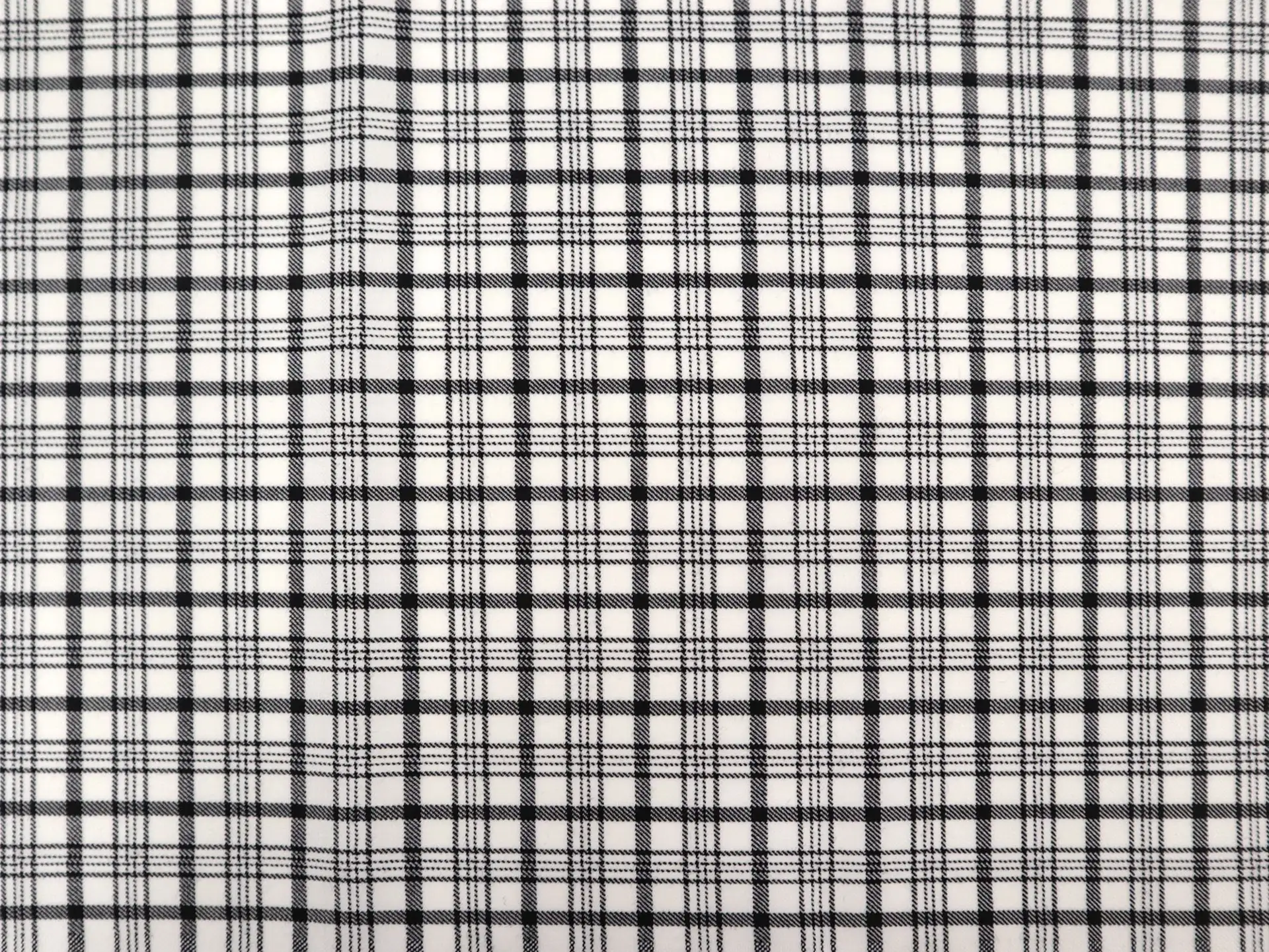 Italian Wool Lycra Plaid Suiting in White