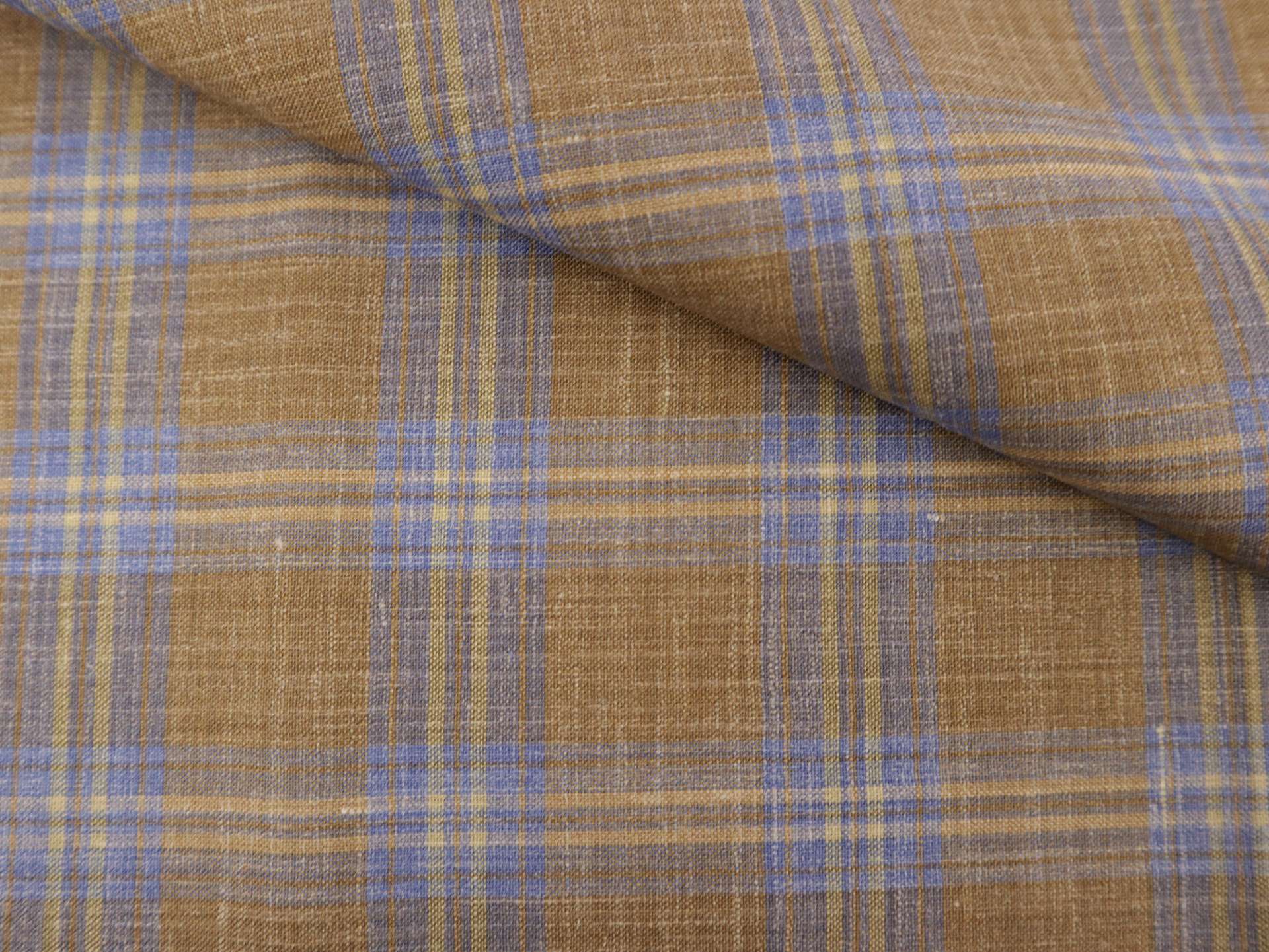 Wool, Silk, & Linen Plaid Suiting 