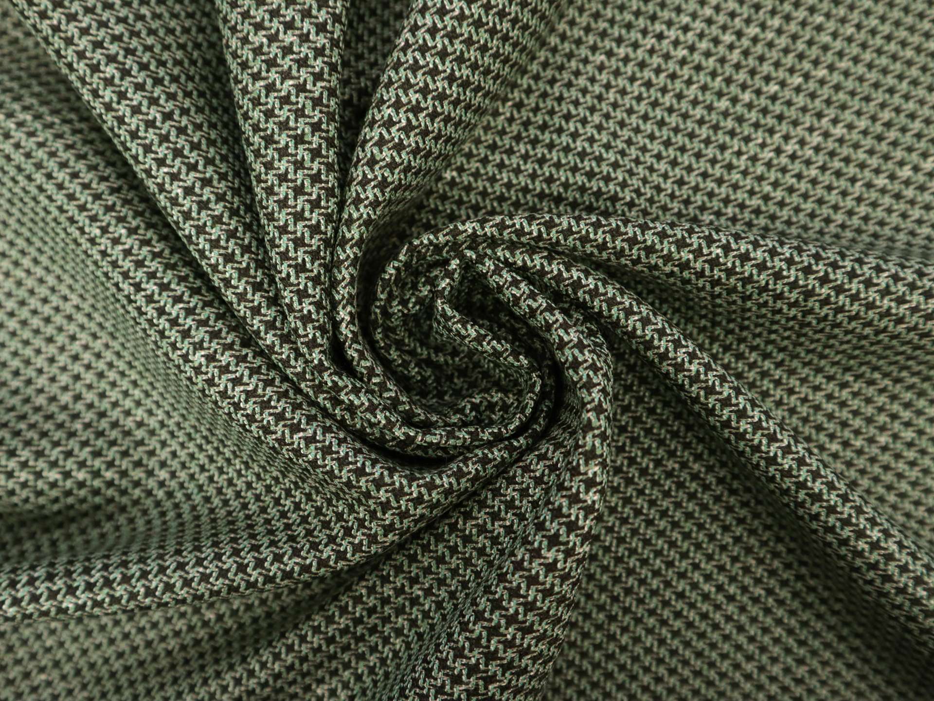 Bamboo Blend Petit Houndstooth Suiting in Celadon