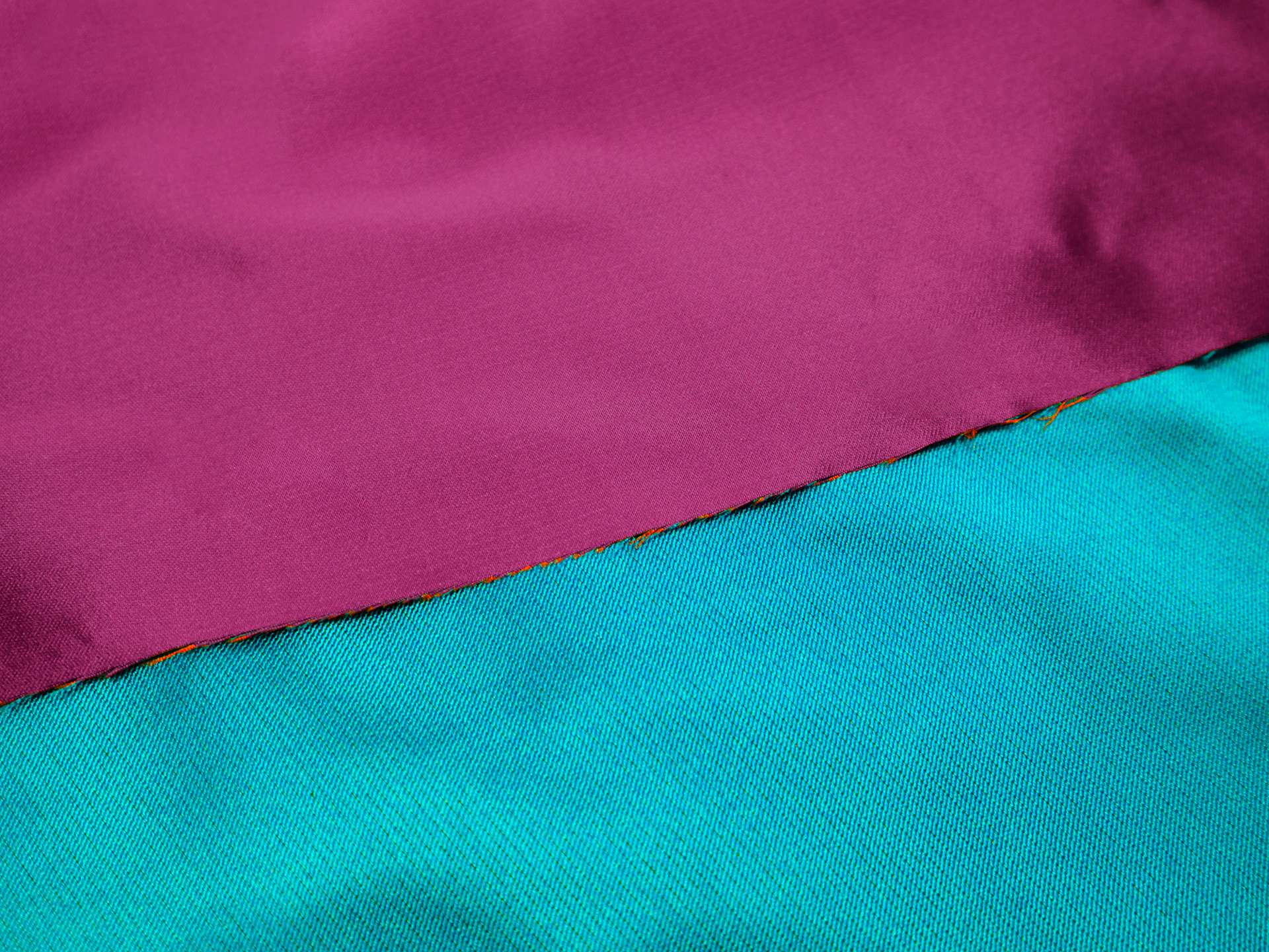 Double Face Zibeline in Teal and Fuchsia