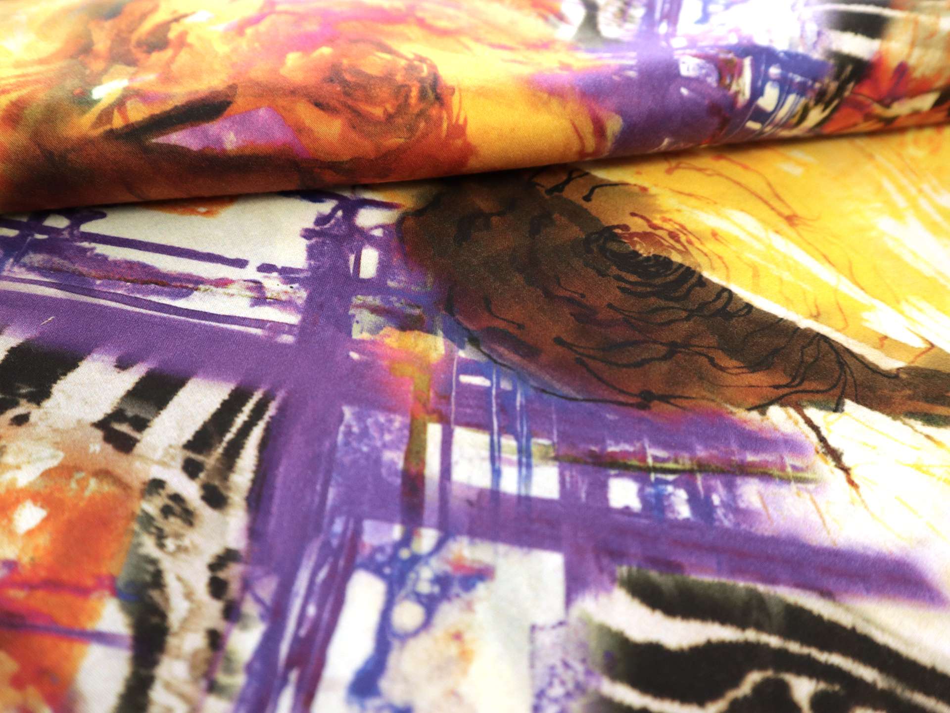 Cotton Sateen Lawn Large Abstract Print