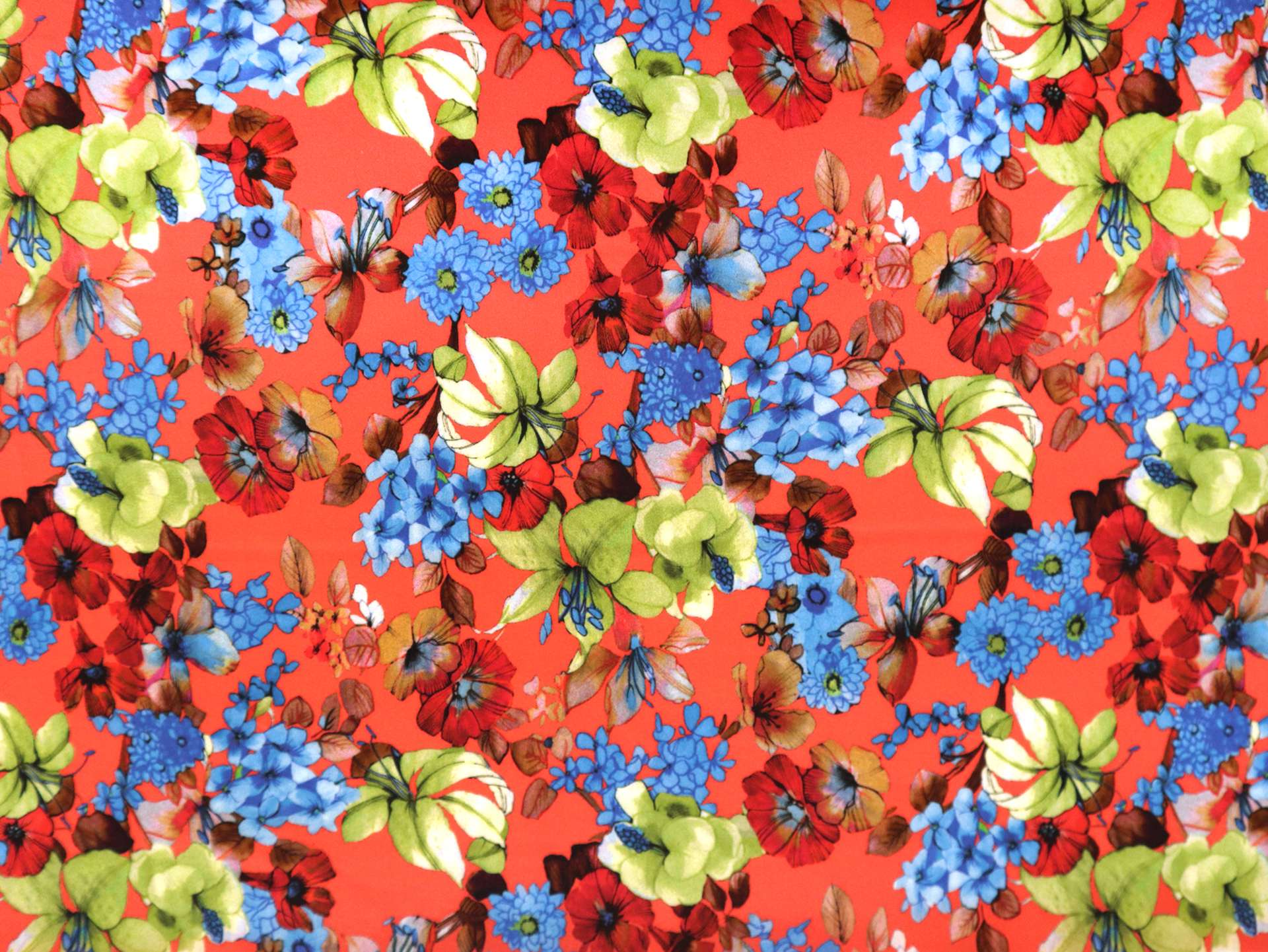 Cotton Sateen Lawn Tropical Floral Print