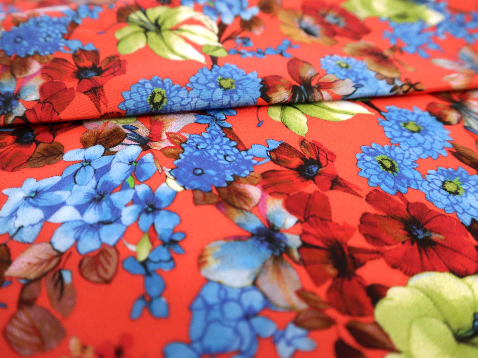 Cotton Sateen Lawn Tropical Floral Print