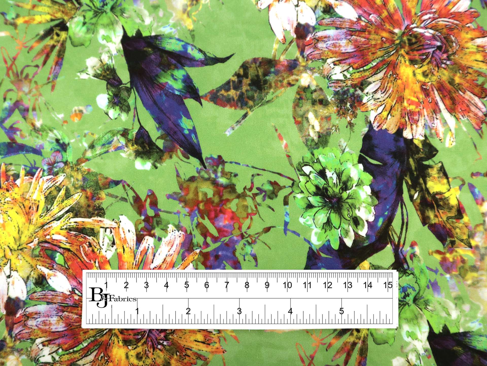Cotton Sateen Lawn Tropical Floral Print