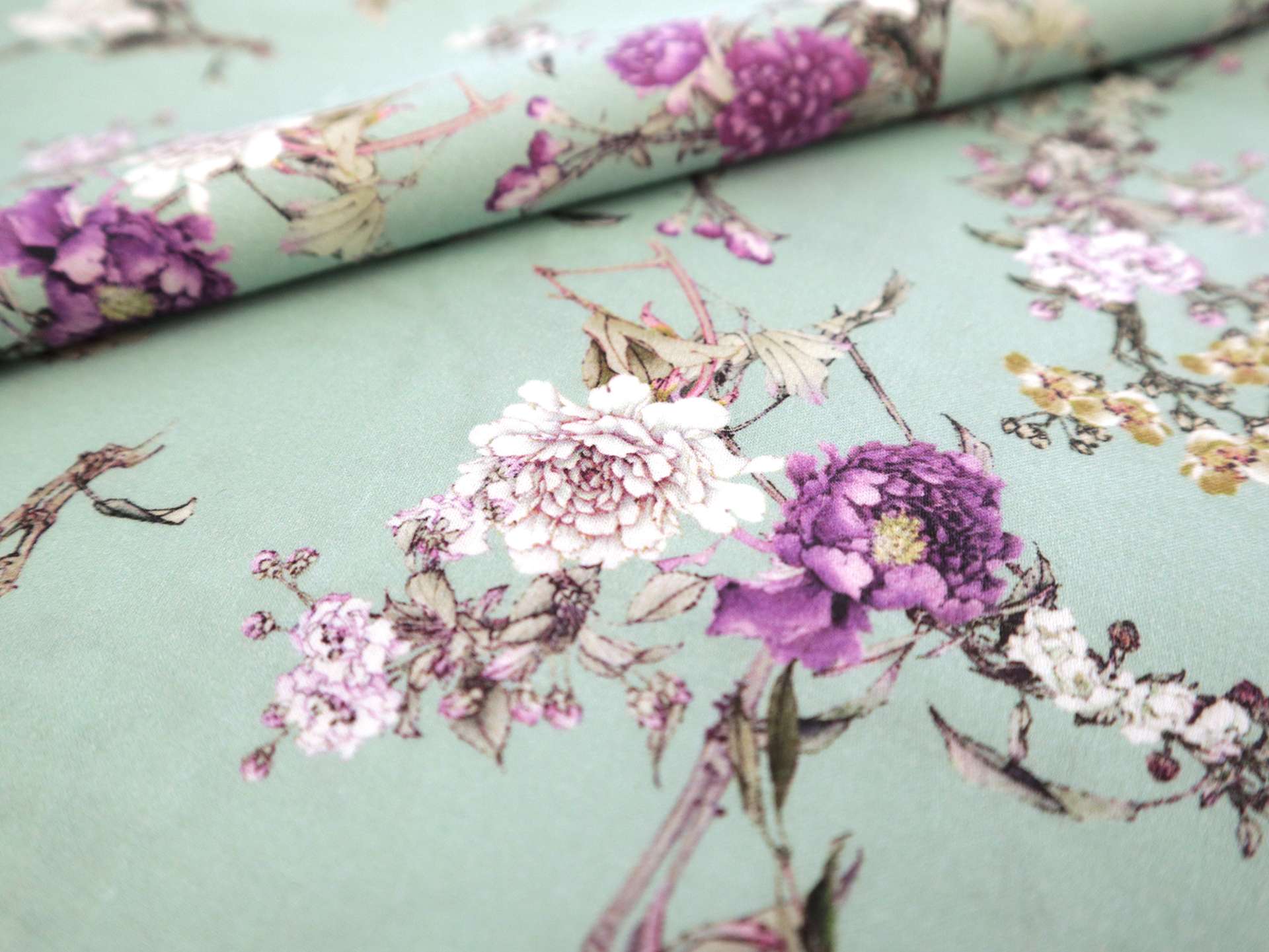 Cotton Sateen Lawn Floral Print 