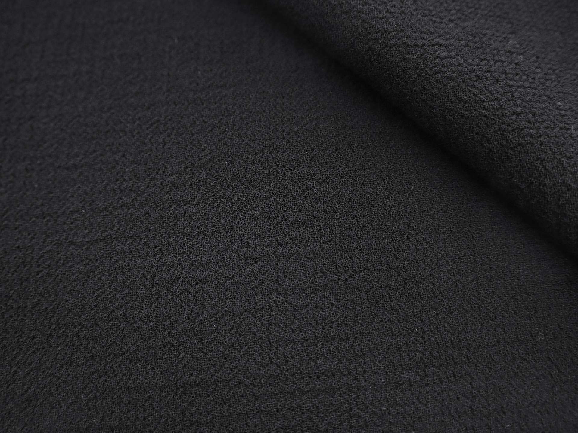 Wool Blend Double Crepe in Black