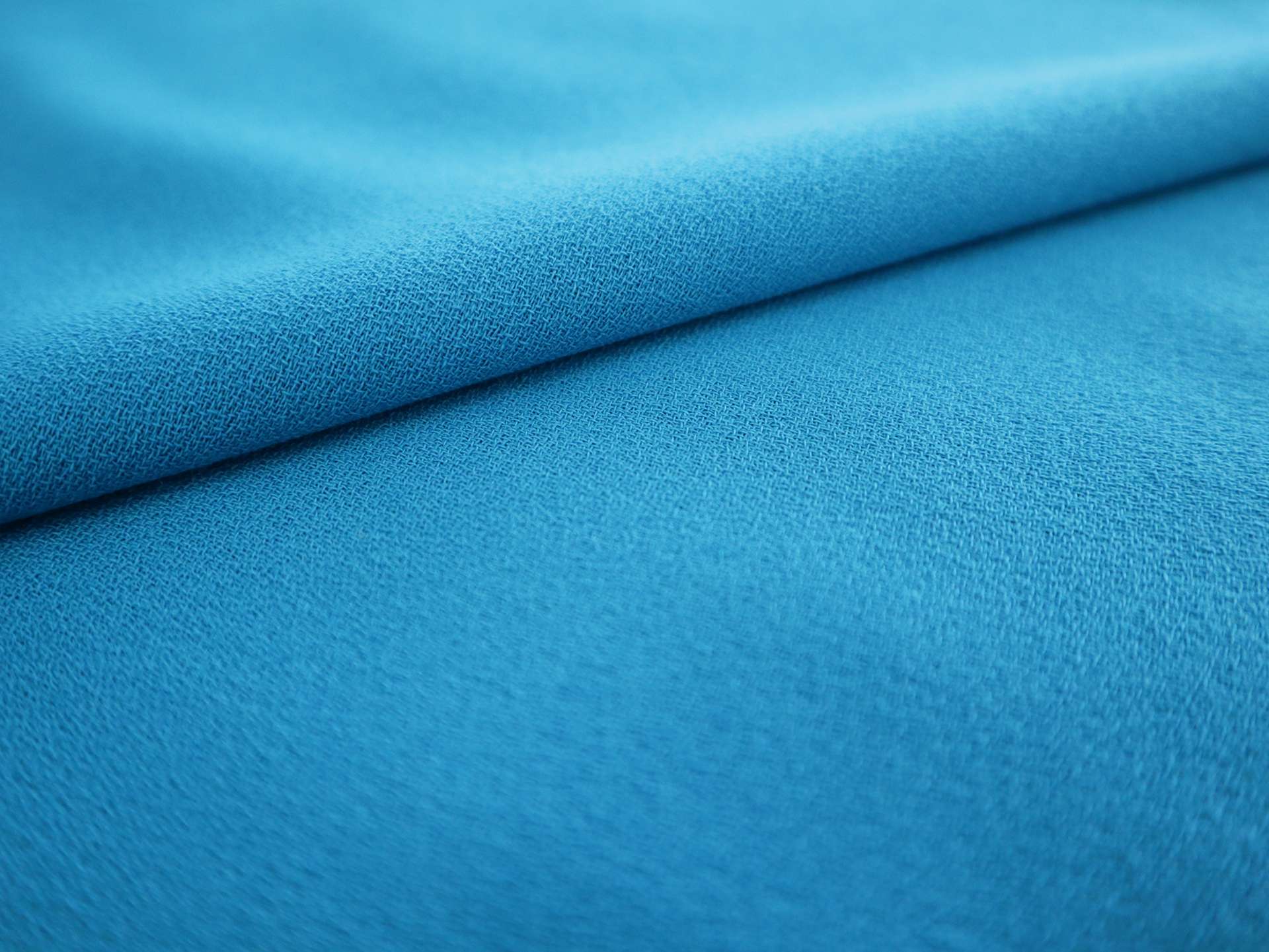 Italian Wool Crepe in Caribbean Blue