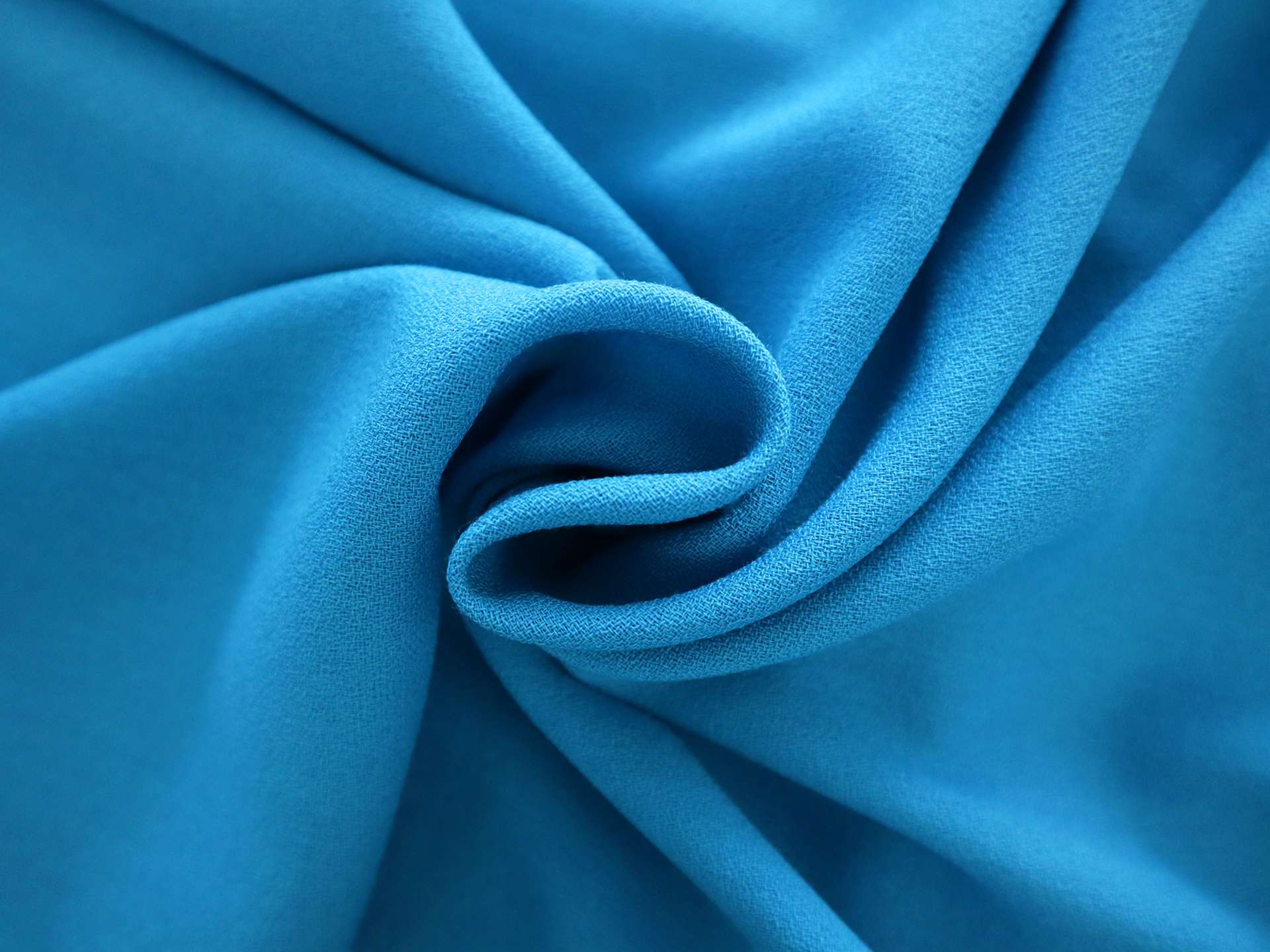 Italian Wool Crepe in Caribbean Blue