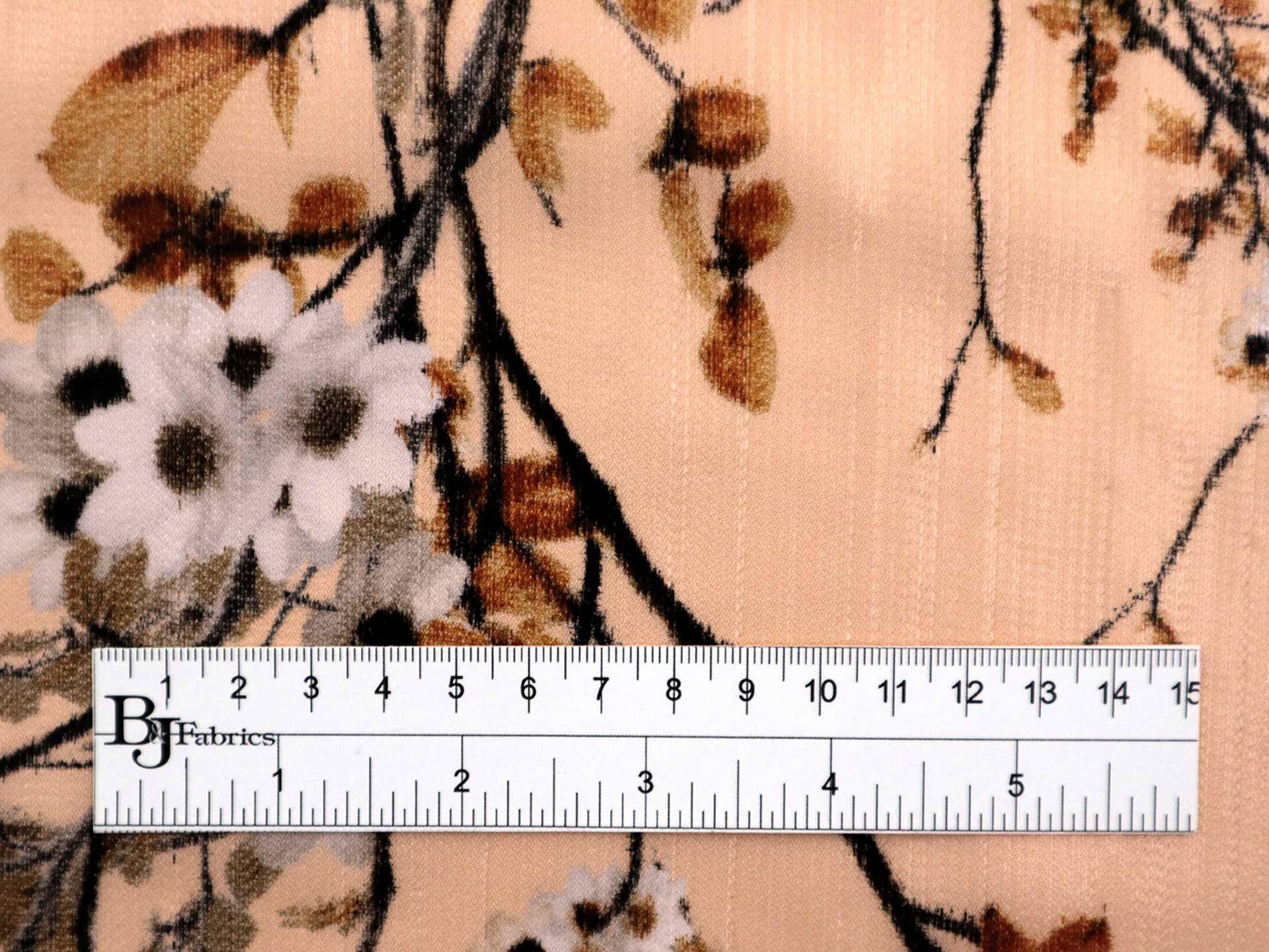 Silk and Lurex Light Weight Crepe with Floral Pattern