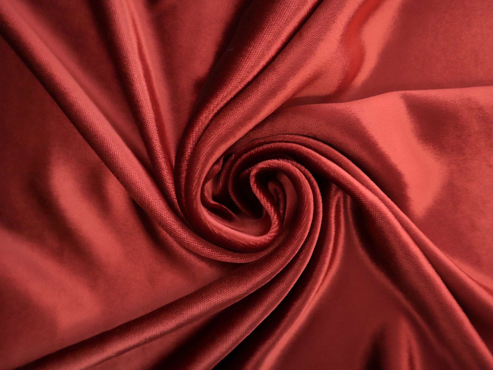 Silk & Rayon Panné Velvet in Vermilion