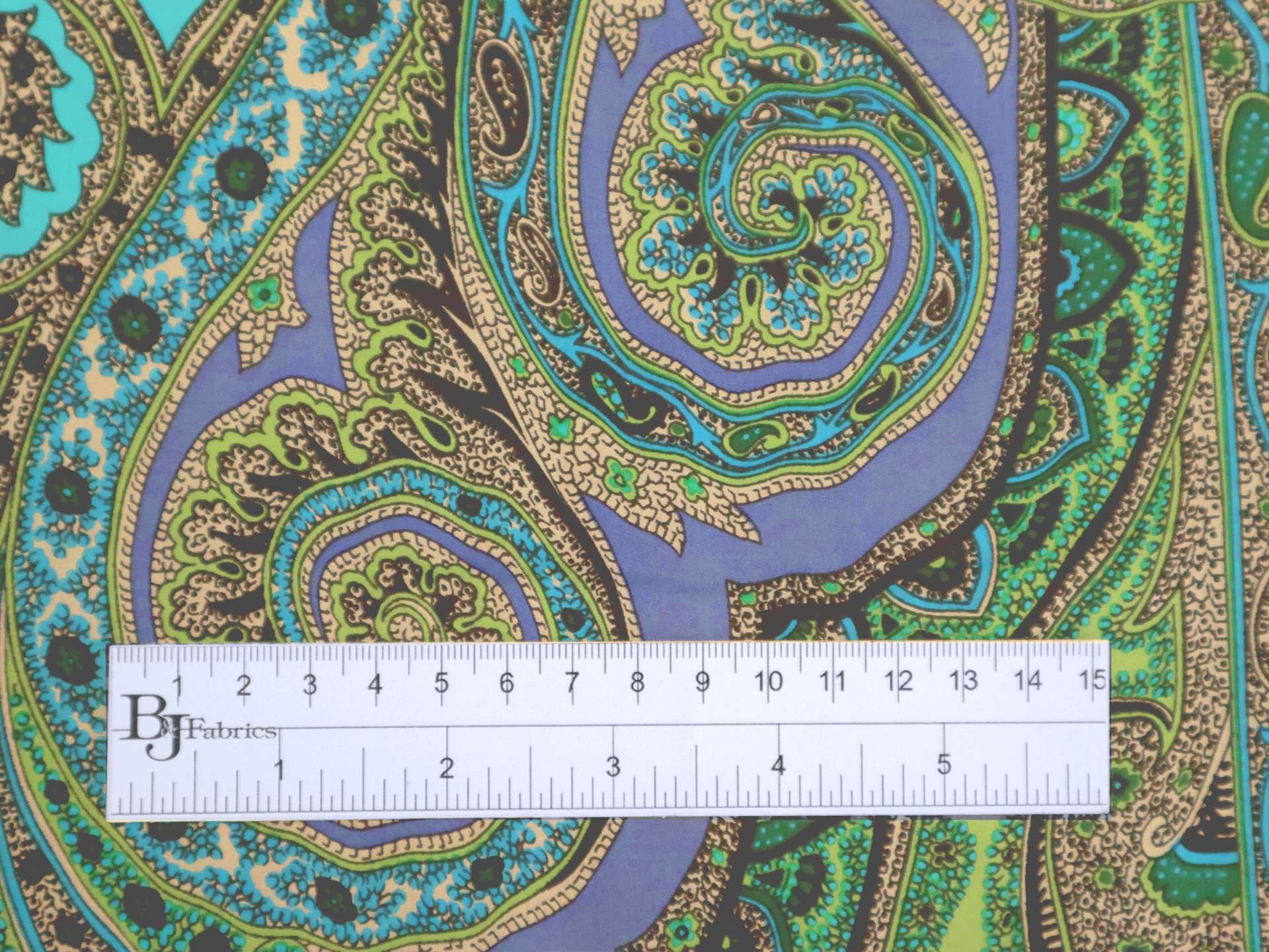 Printed Silk Chiffon with Paisley Pattern On Light-Green Light-Blue Light-Purple Background