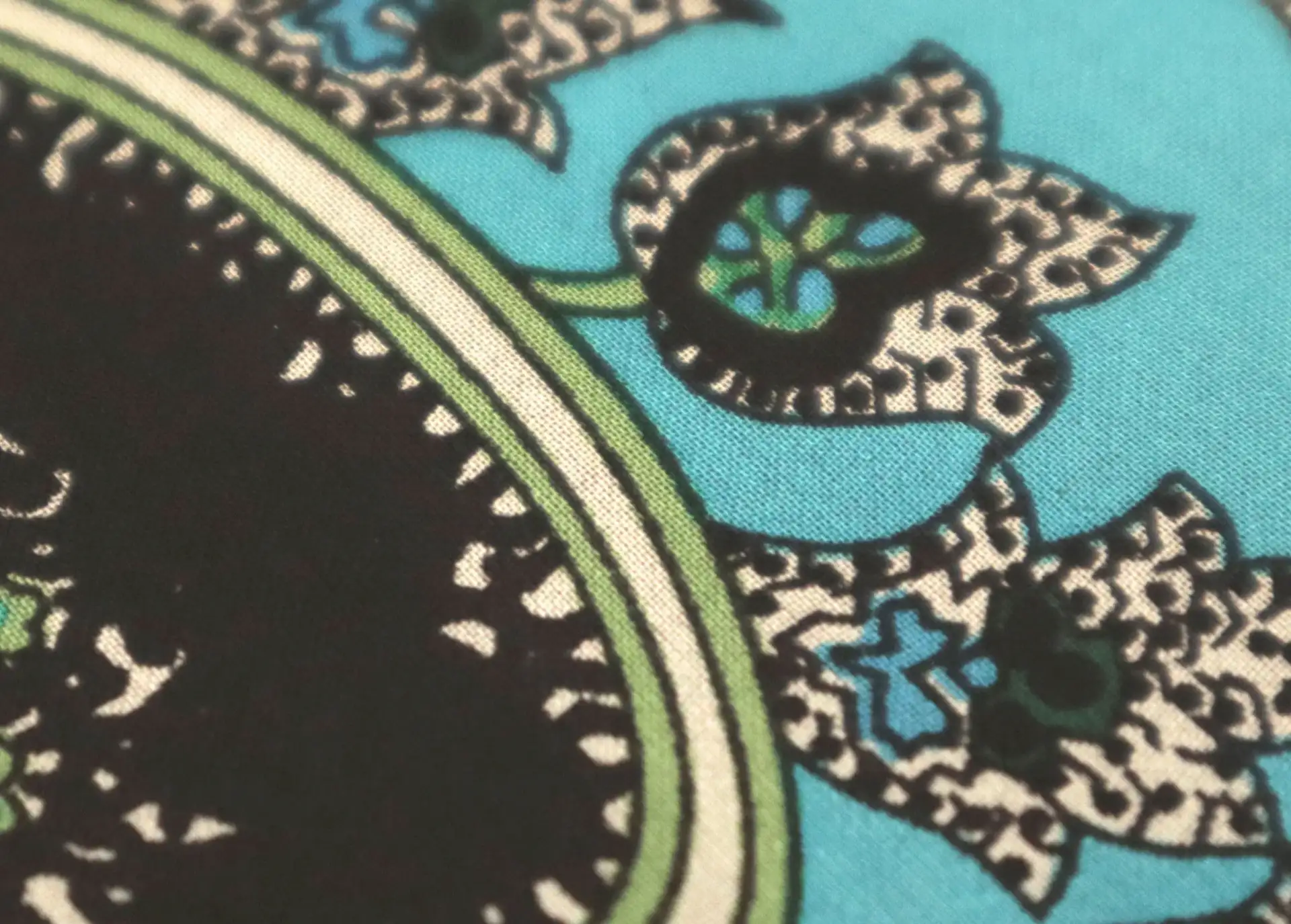 Printed Silk Chiffon with Paisley Pattern On Light-Green Light-Blue Light-Purple Background