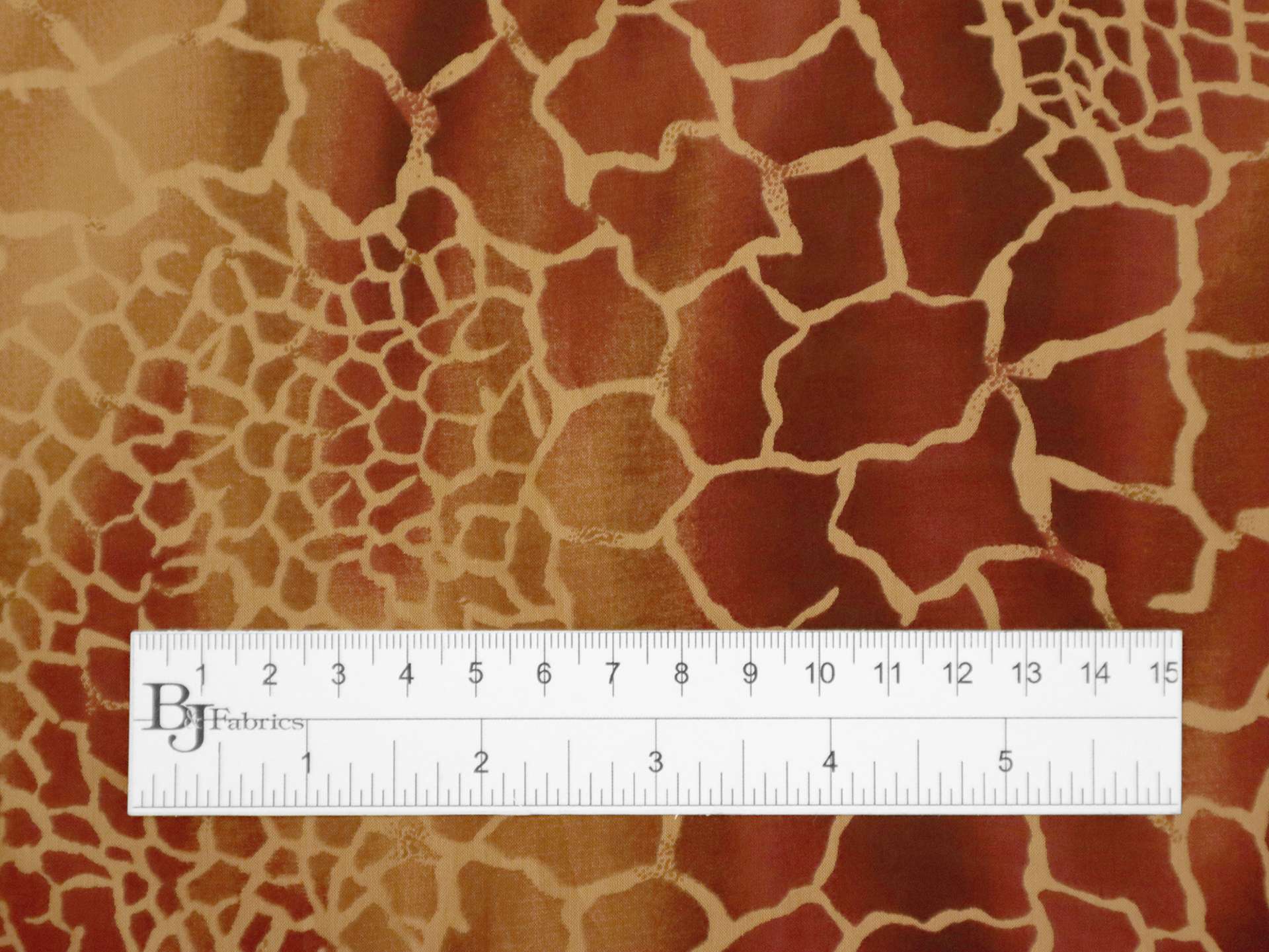 Printed Silk Chiffon with Animal Print On Orange-Red Background