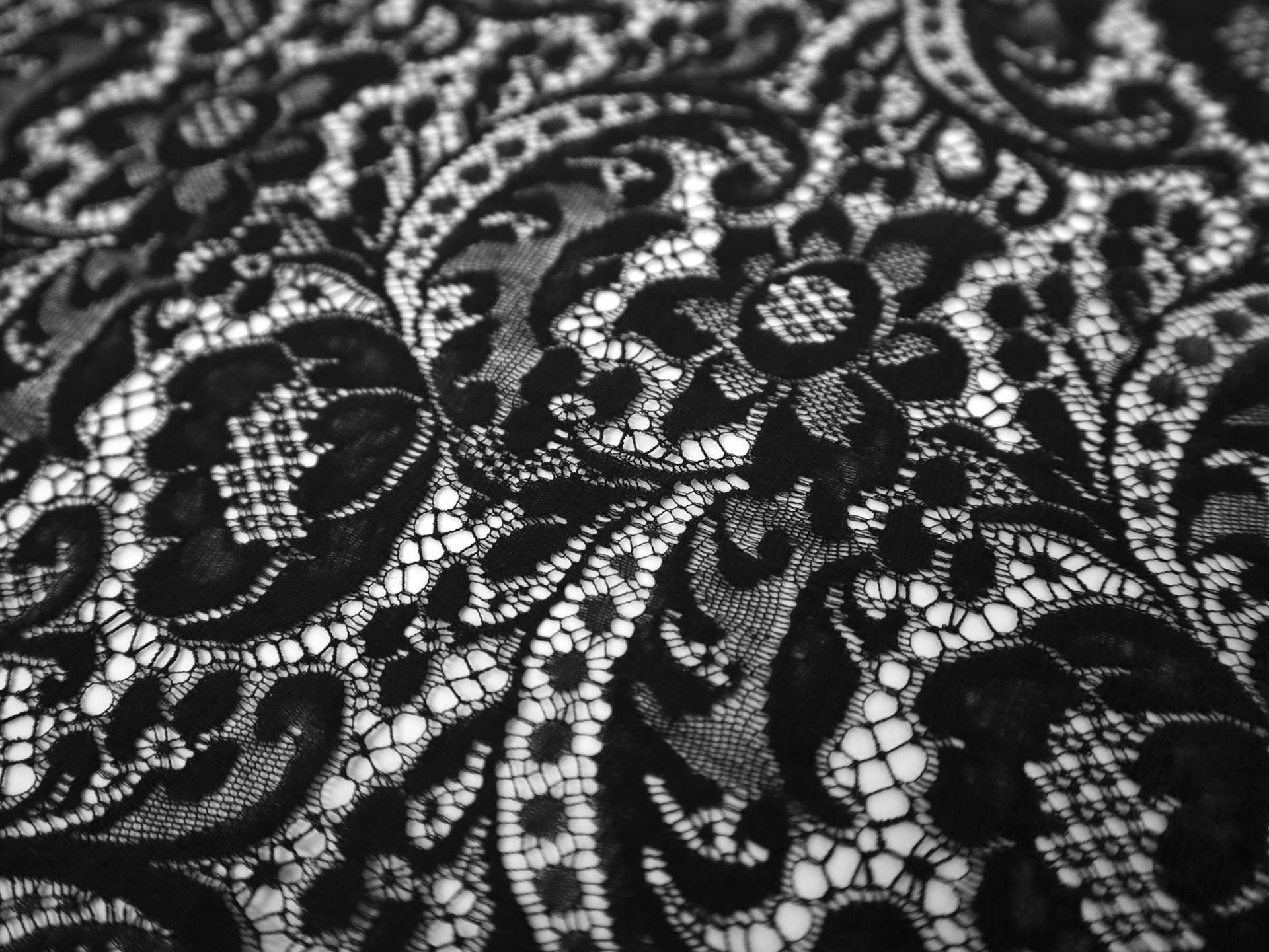 Floral Chantilly Lace in Black